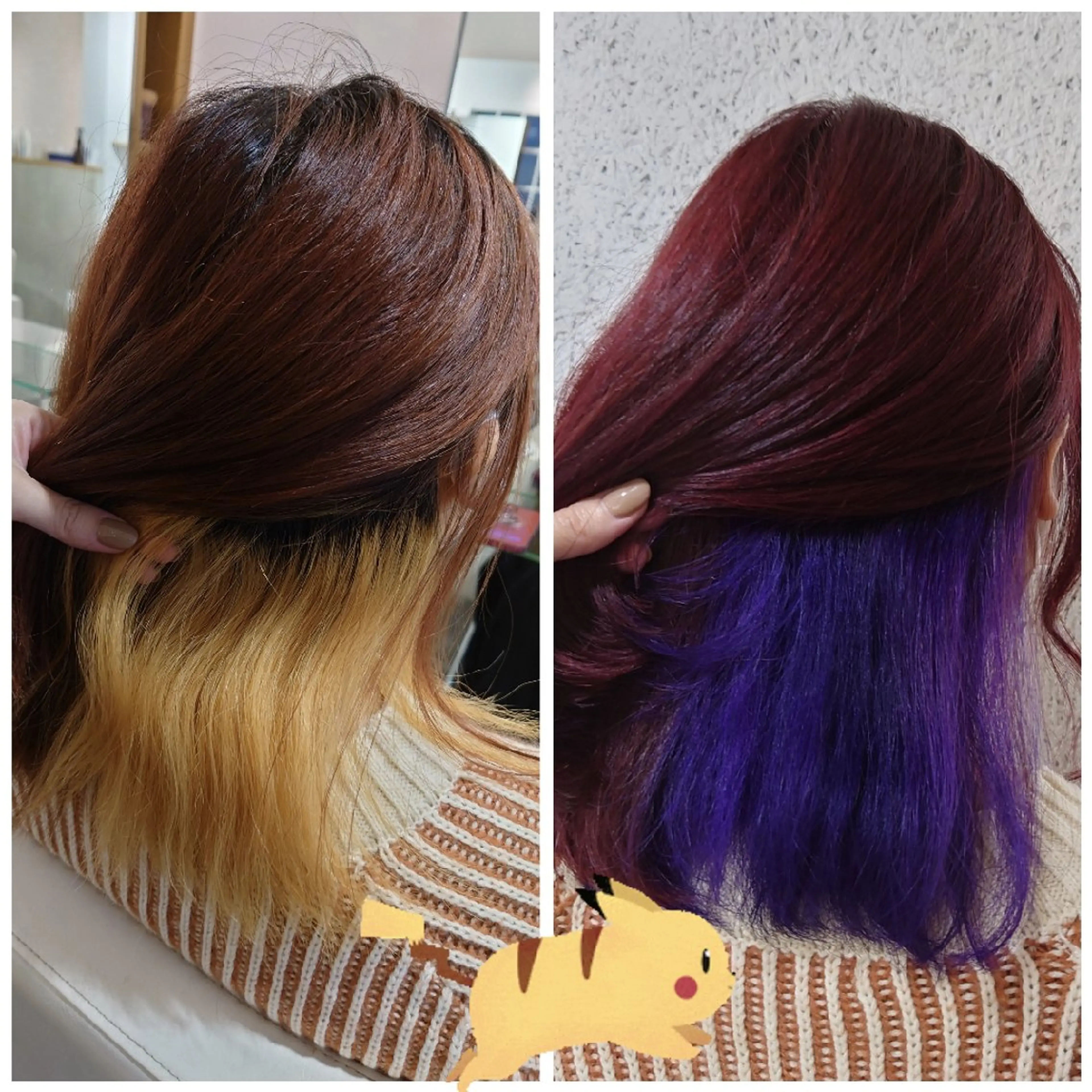 ミディアム カラー ヘアアレンジ ブリーチ ダブルカラー イヤリングカラー インナーカラー バイオレットカラー カット ヘアカラー トリートメント かわい ゆうな 髪質改善/縮毛矯正のヘアスタイル