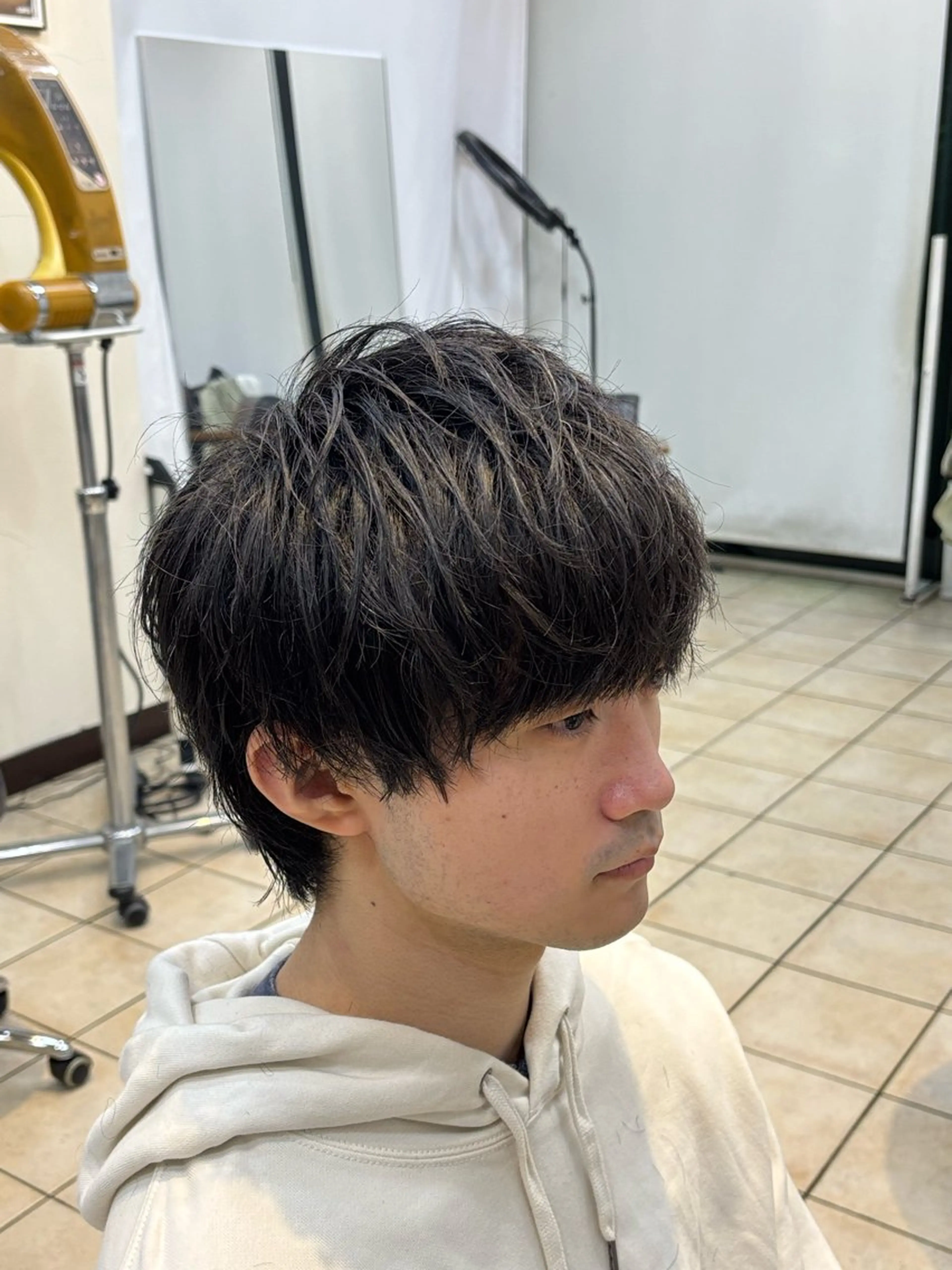 ショート メンズ マッシュウルフ マッシュ メンズウルフカット ウルフカット スパイキーショート/ メンズパーマ/関内涼のヘアスタイル