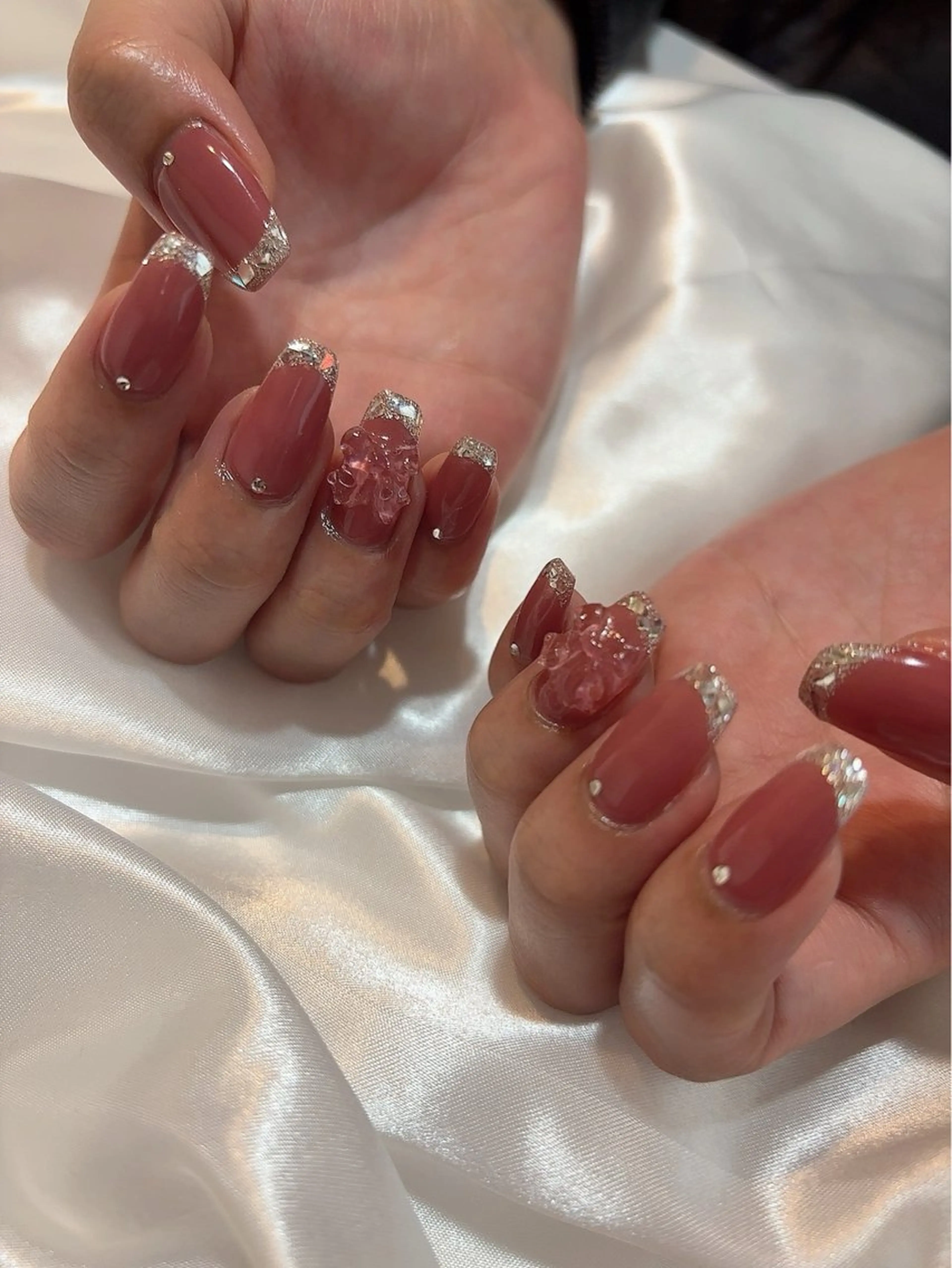 ネイル フレンチネイル ガラスフレンチ nail by R'eのネイルデザイン