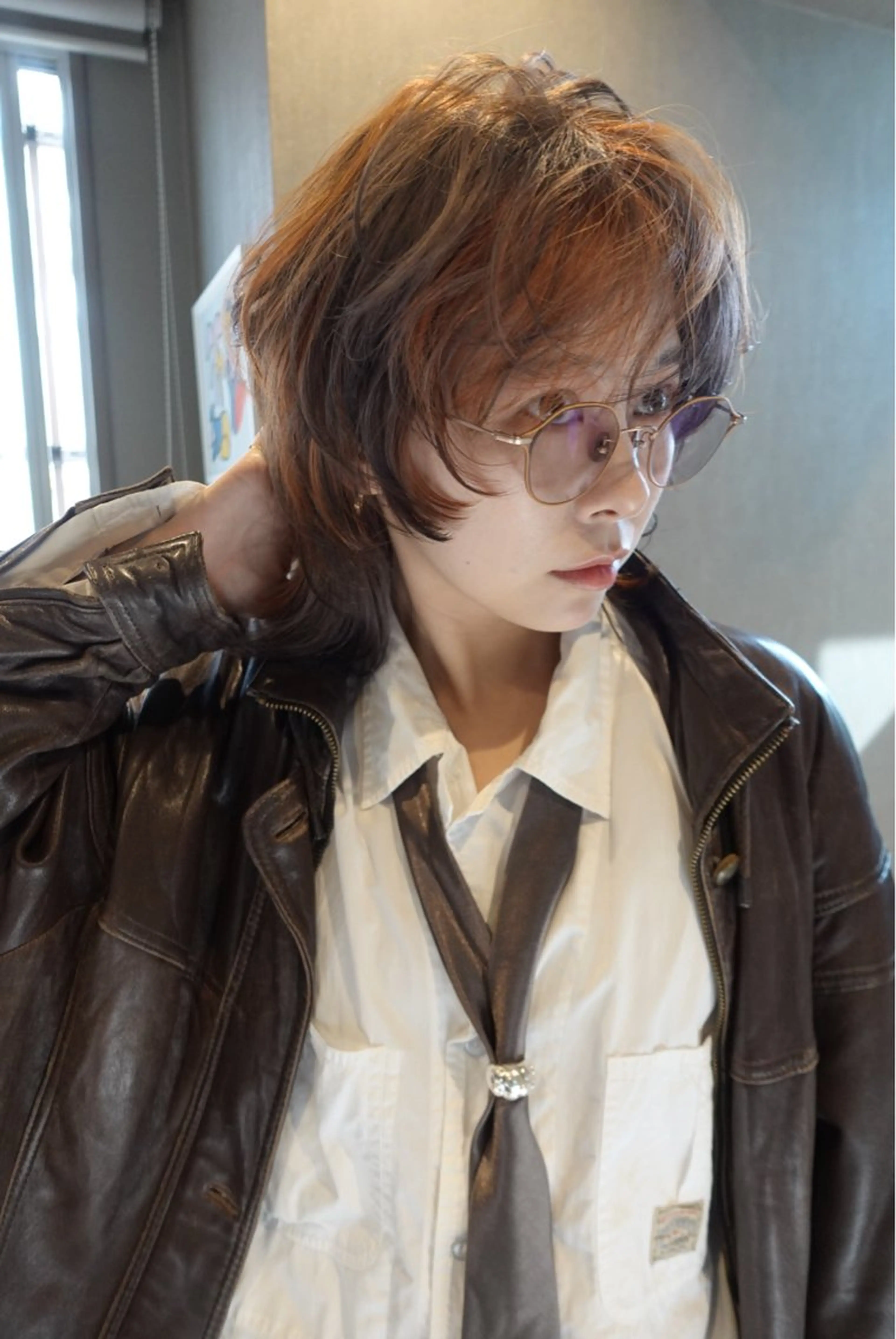 ミディアム カラー カット ヘアカラー トリートメント さと ちはるのヘアスタイル