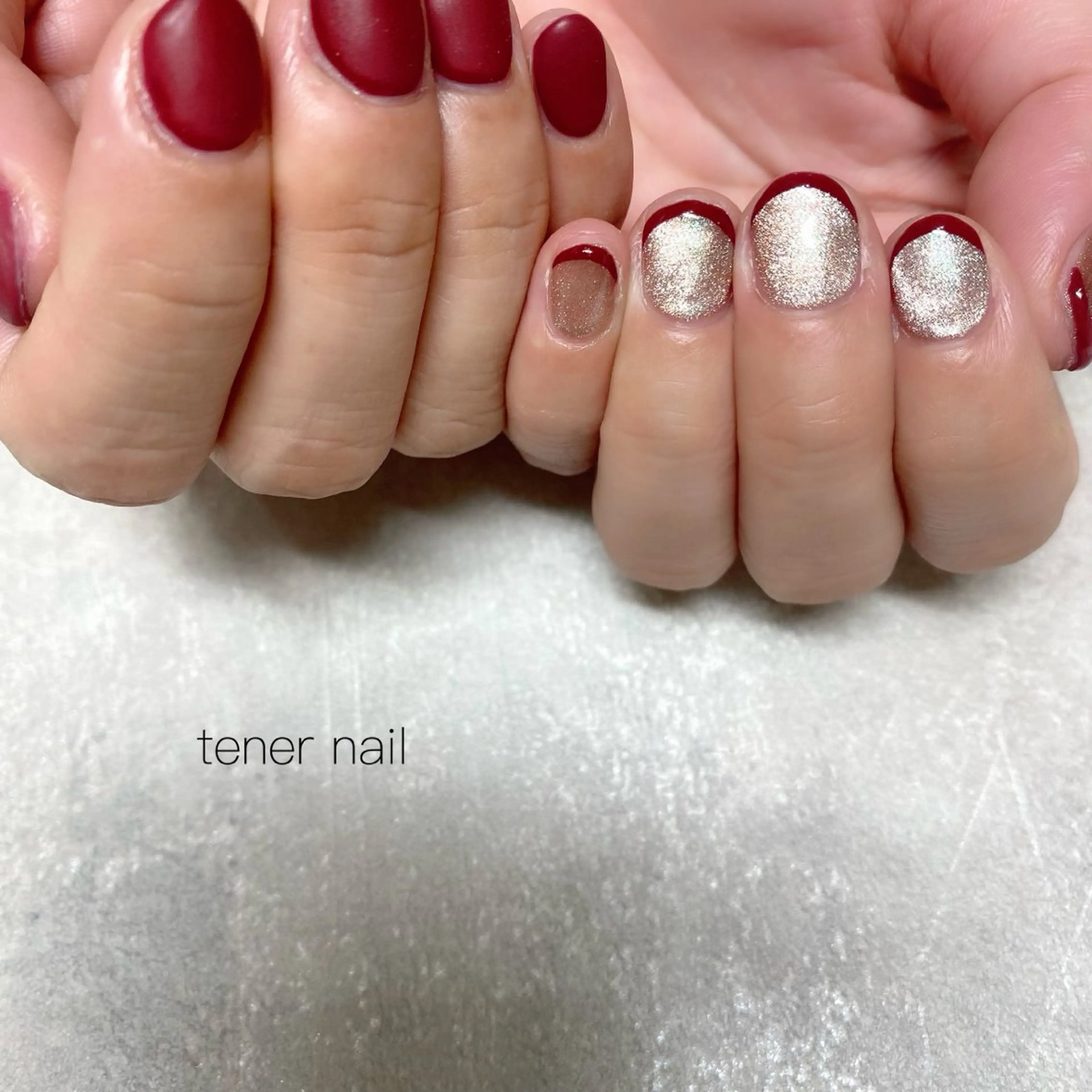 ネイル ボルドー ハンドネイル テネルネイル tener nailのネイルデザイン