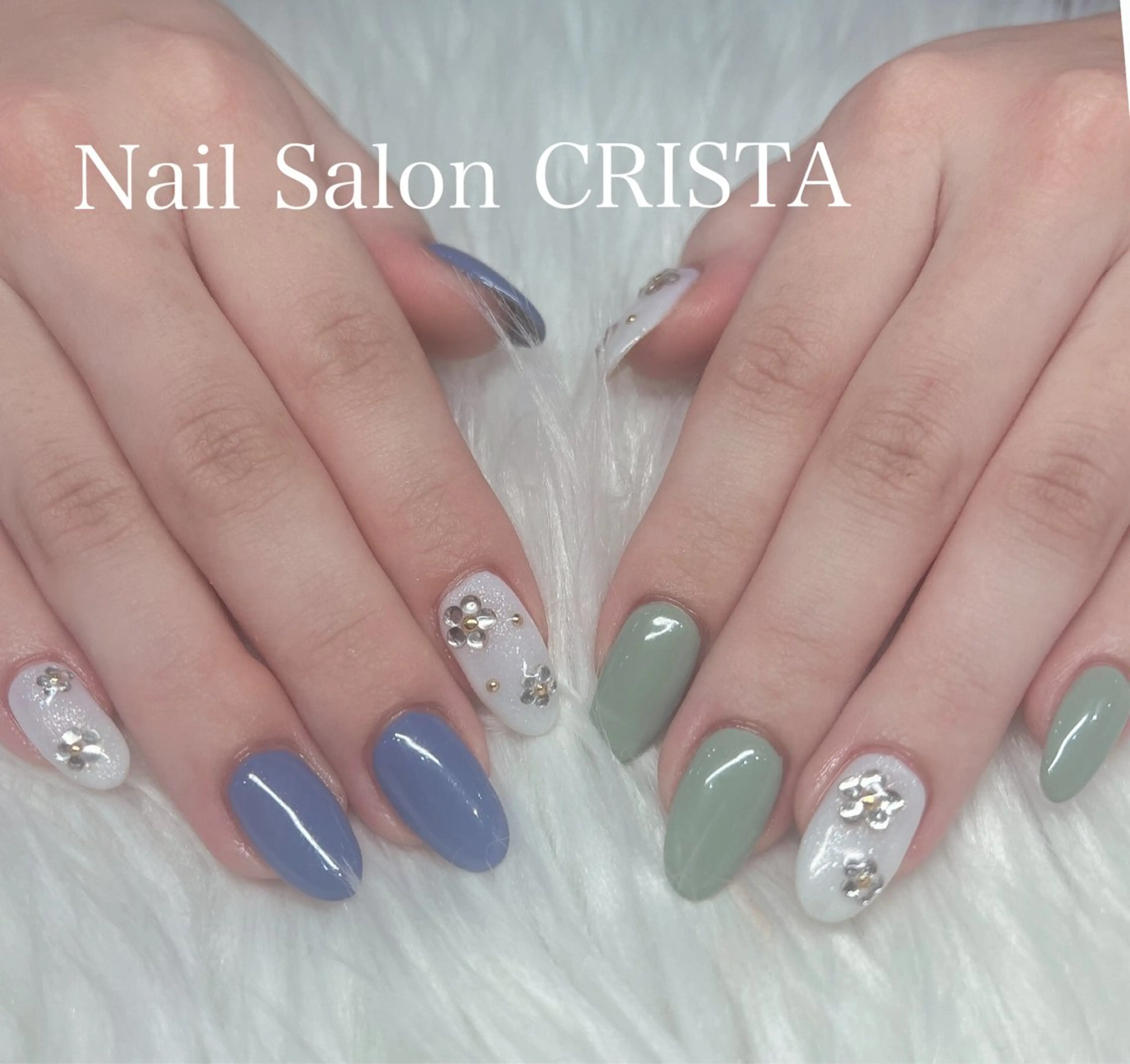 ネイル ストーンネイル ハンドネイル CRISTA chikakoのネイルデザイン