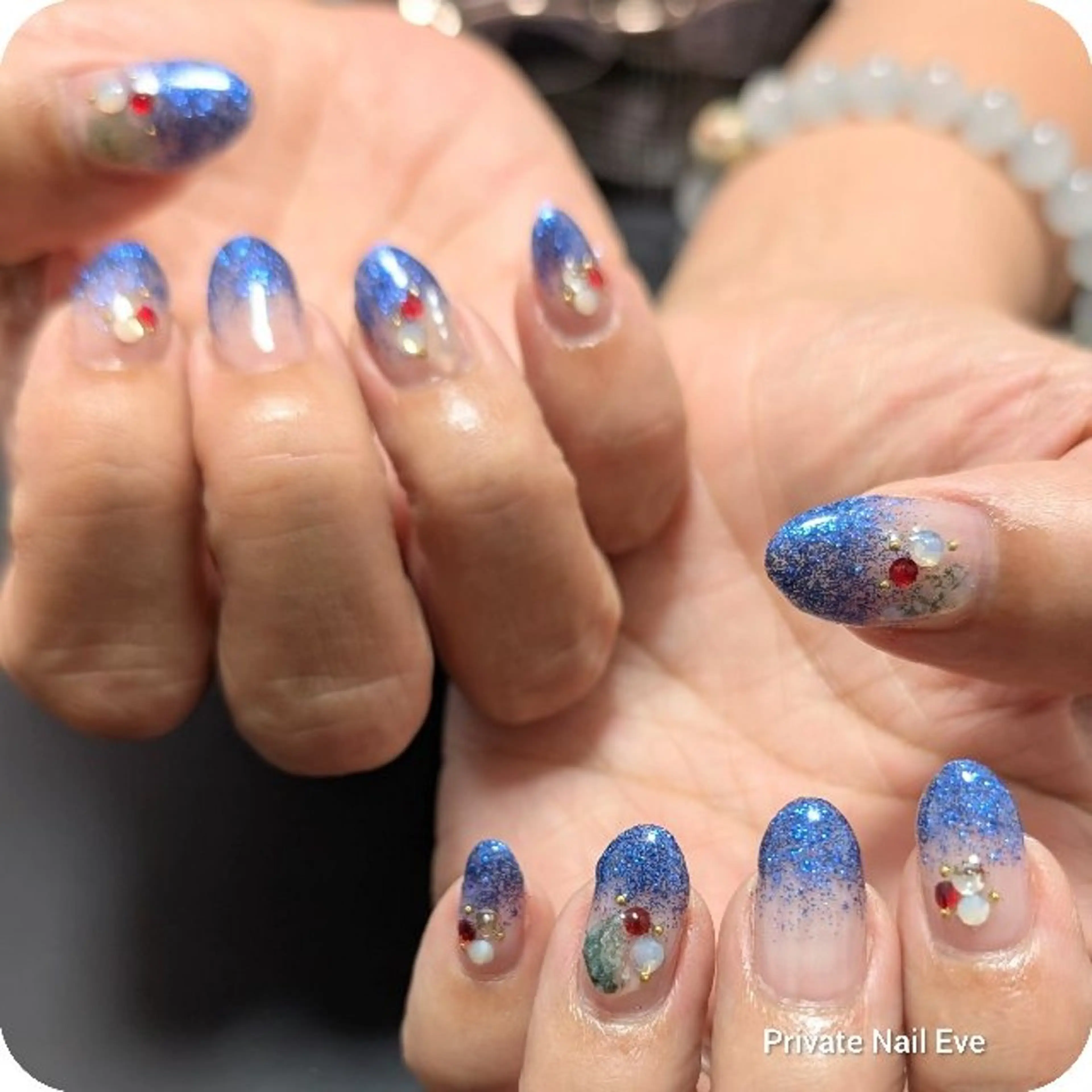 ネイル グラデーション ラメ(グリッター) ラメグラデーション ハンドネイル ネイル junkoのネイルデザイン