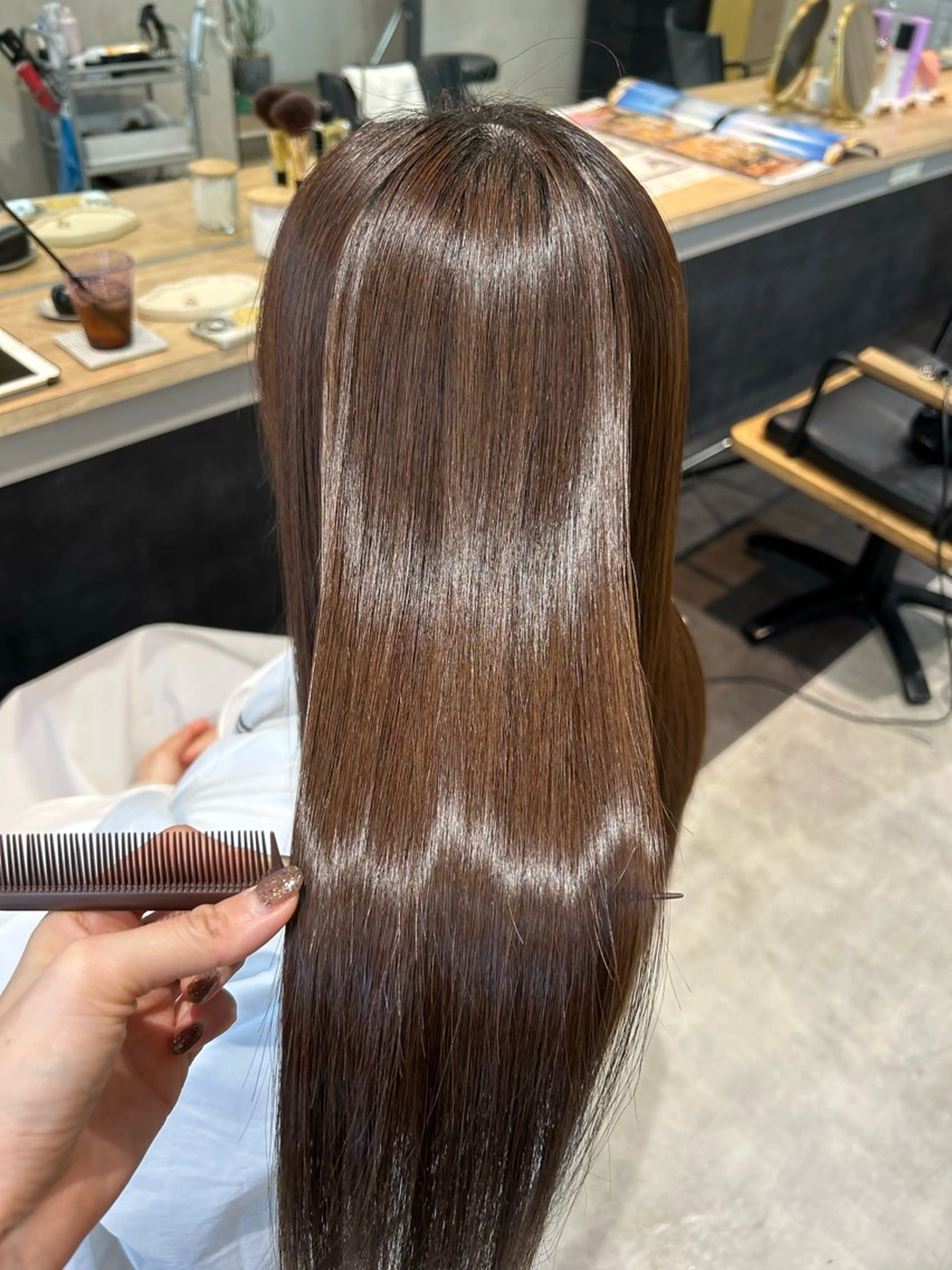 ロング パーマ 髪質改善 ストレートパーマ カット 縮毛矯正 トリートメント hub hair レイヤー/透明感のヘアスタイル