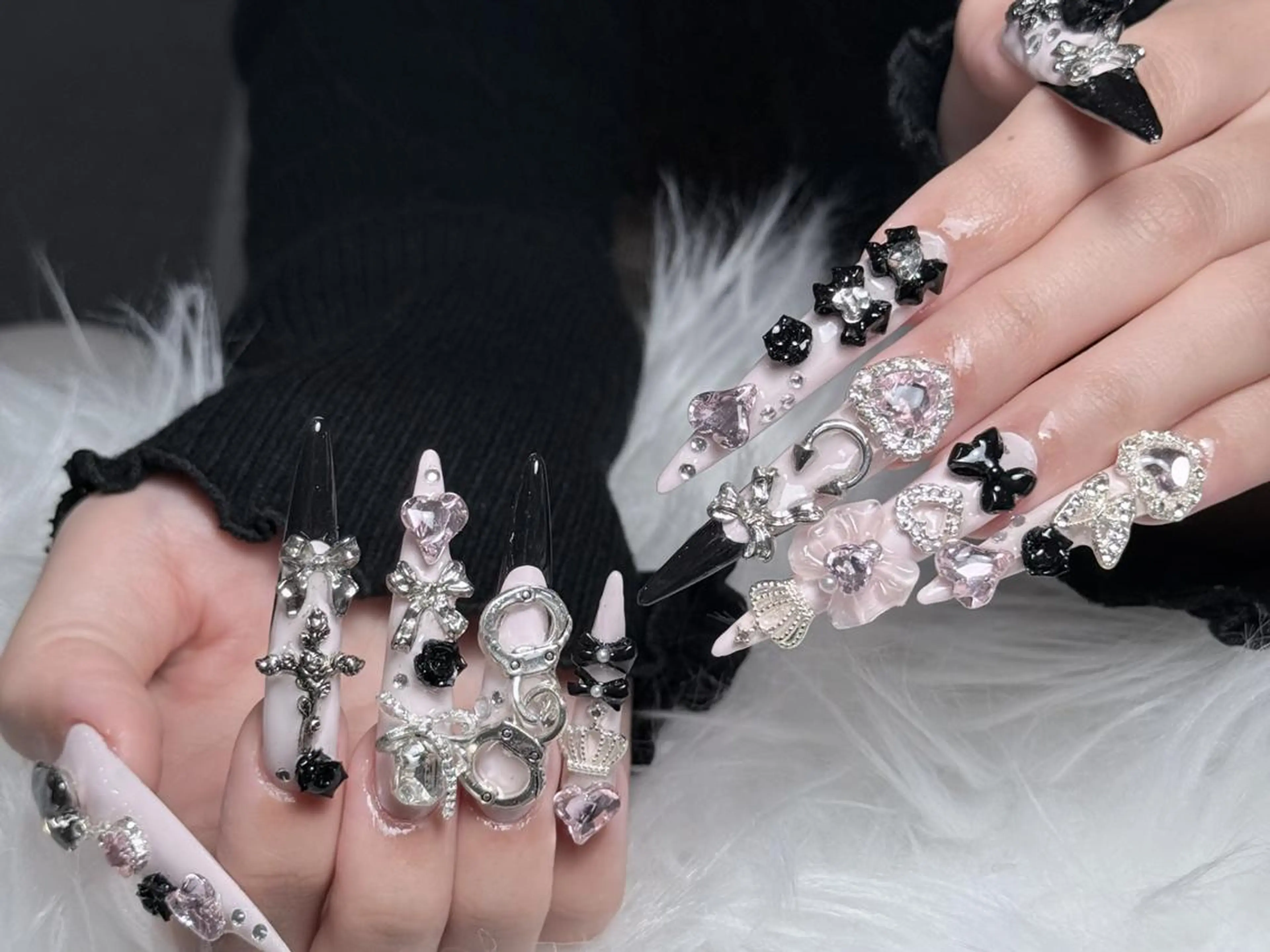 ネイル 長さ出し グラデーション 卒業式 キラキラネイル マグネットネイル ハンドネイル アンアンBelle Nail 池袋のネイルデザイン