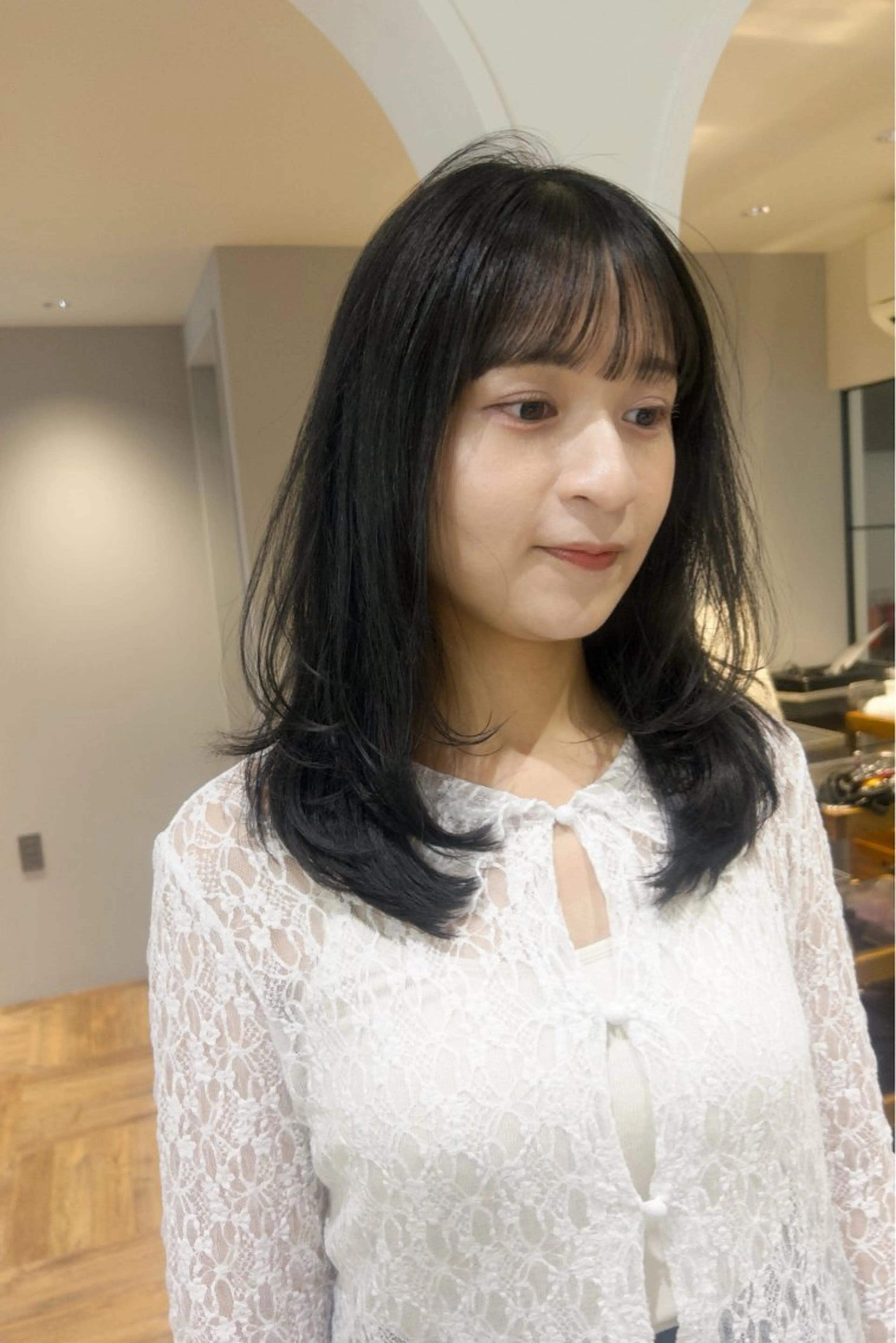 ミディアム カラー カット ヘアカラー トリートメント じゅわっと暖色カラー 🍊Moemiのヘアスタイル