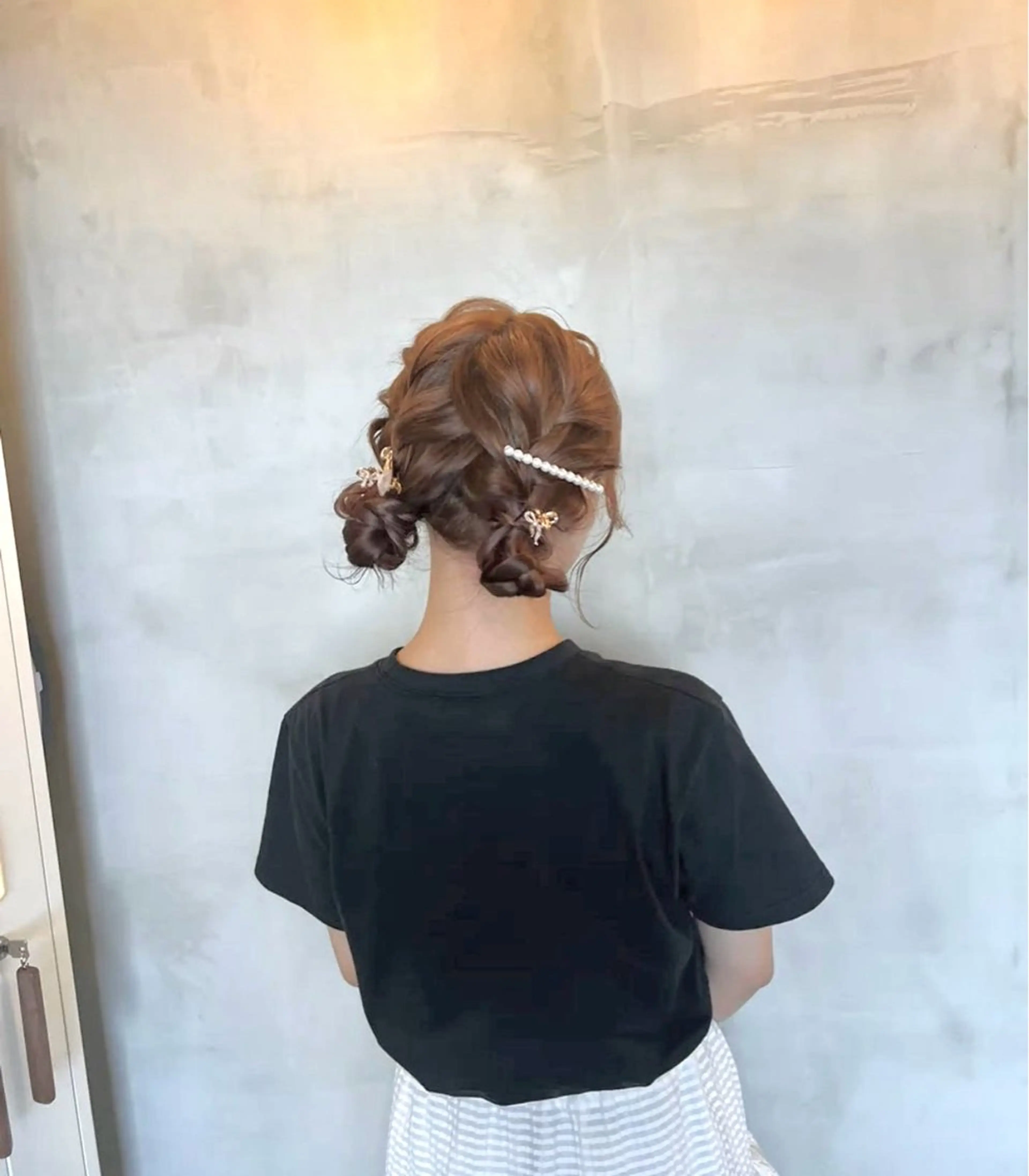 セミロング ヘアアレンジ 銀座レイヤーカット ×シースルー前髪のヘアスタイル