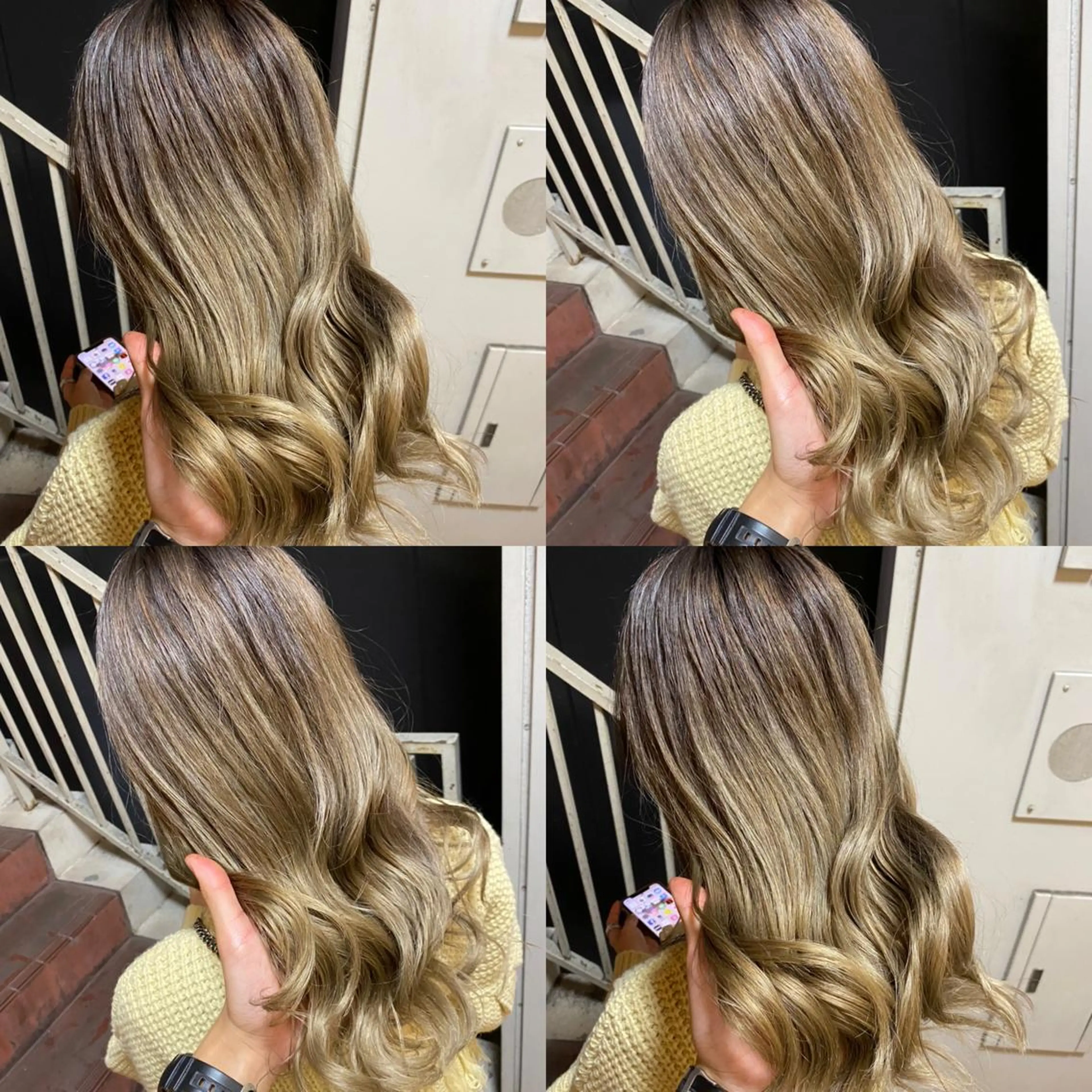 ミディアム カラー バレイヤージュ ブリーチ レイヤーカット ご予約 宜しくお願いします！のヘアスタイル