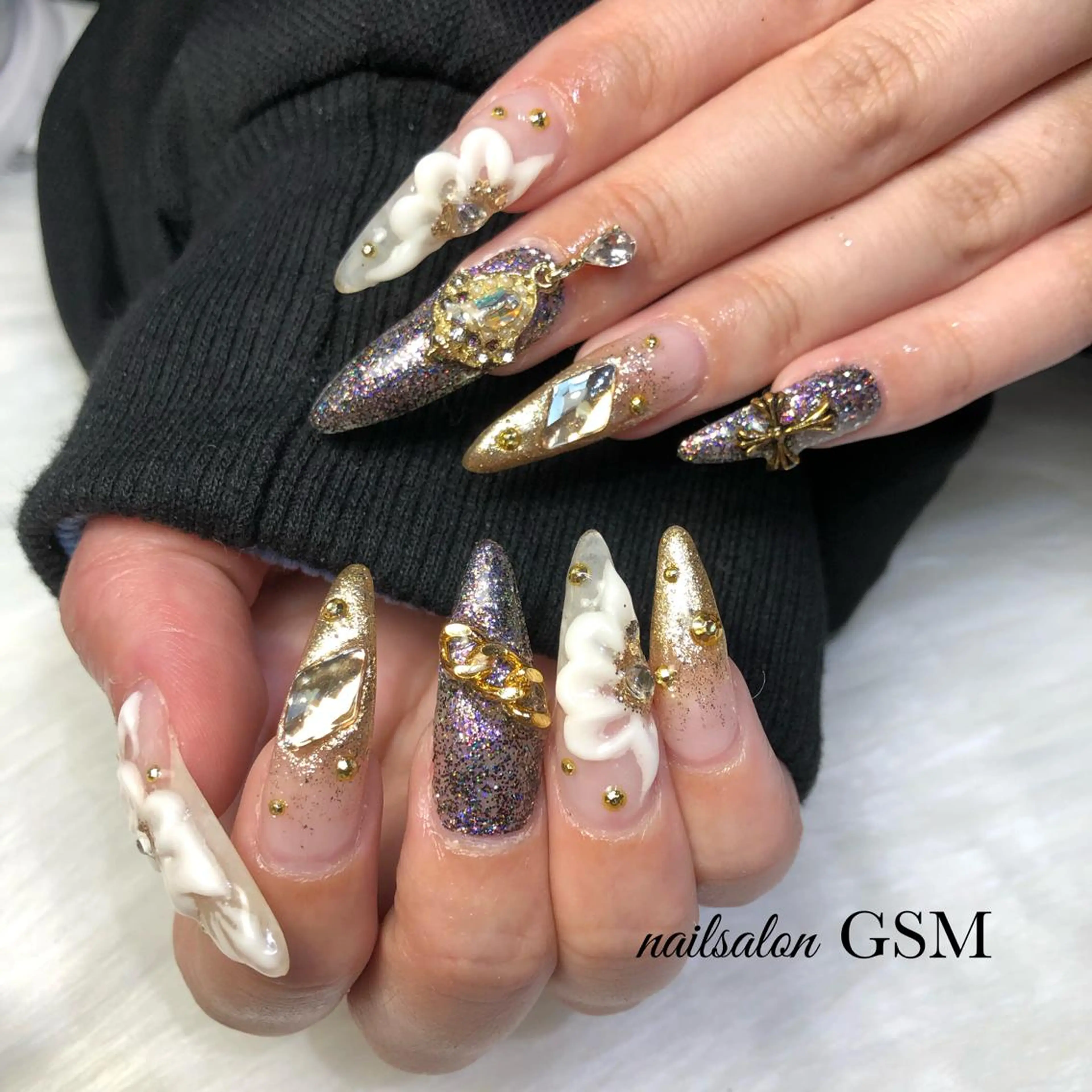ネイル 成人式 ハンドネイル nail salon GSMのネイルデザイン
