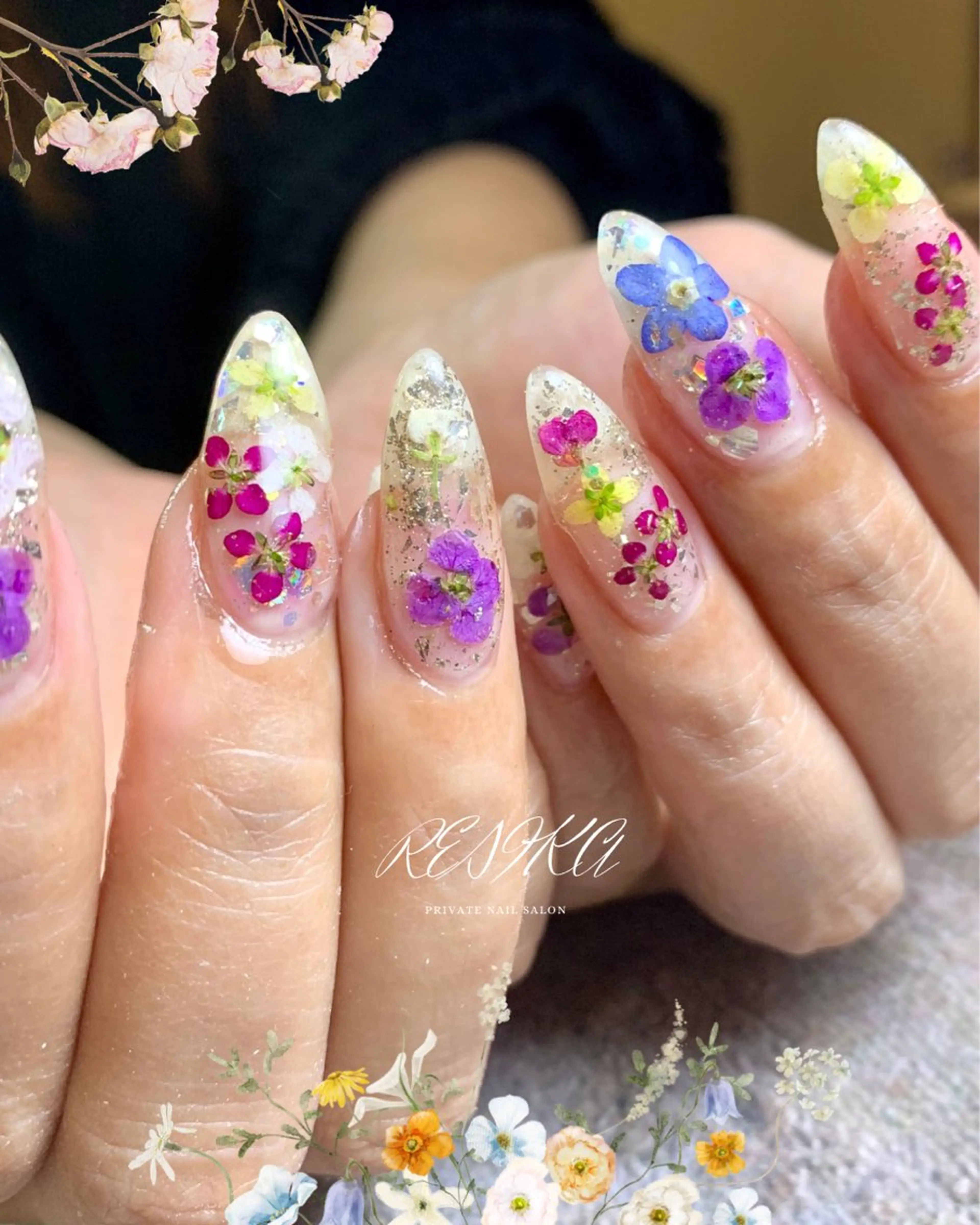 ネイル クリアネイル キラキラネイル m mのネイルデザイン