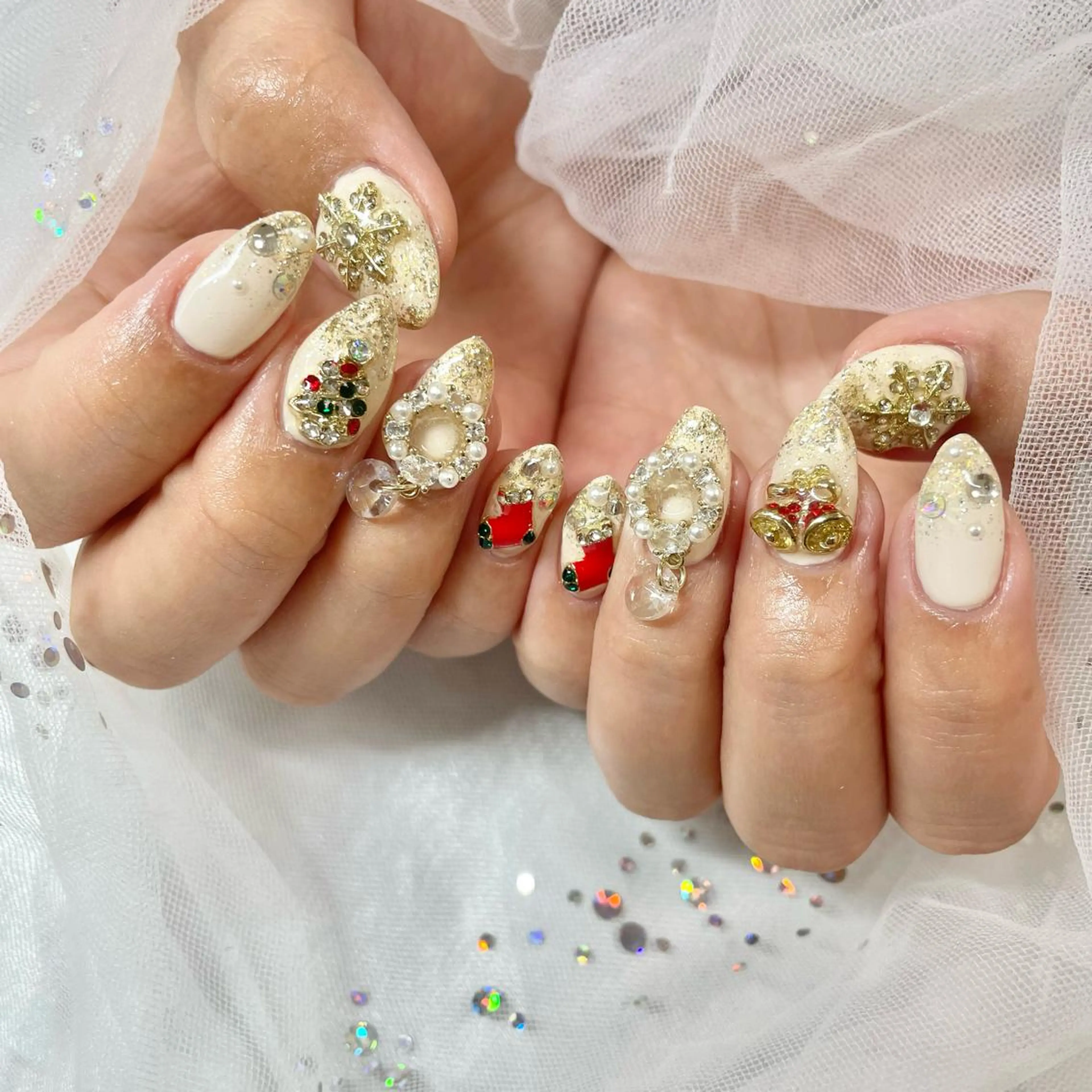 ネイル 冬ネイル クリスマス ハンドネイル 🎀AYAKO 🎀中韓ネイルのネイルデザイン