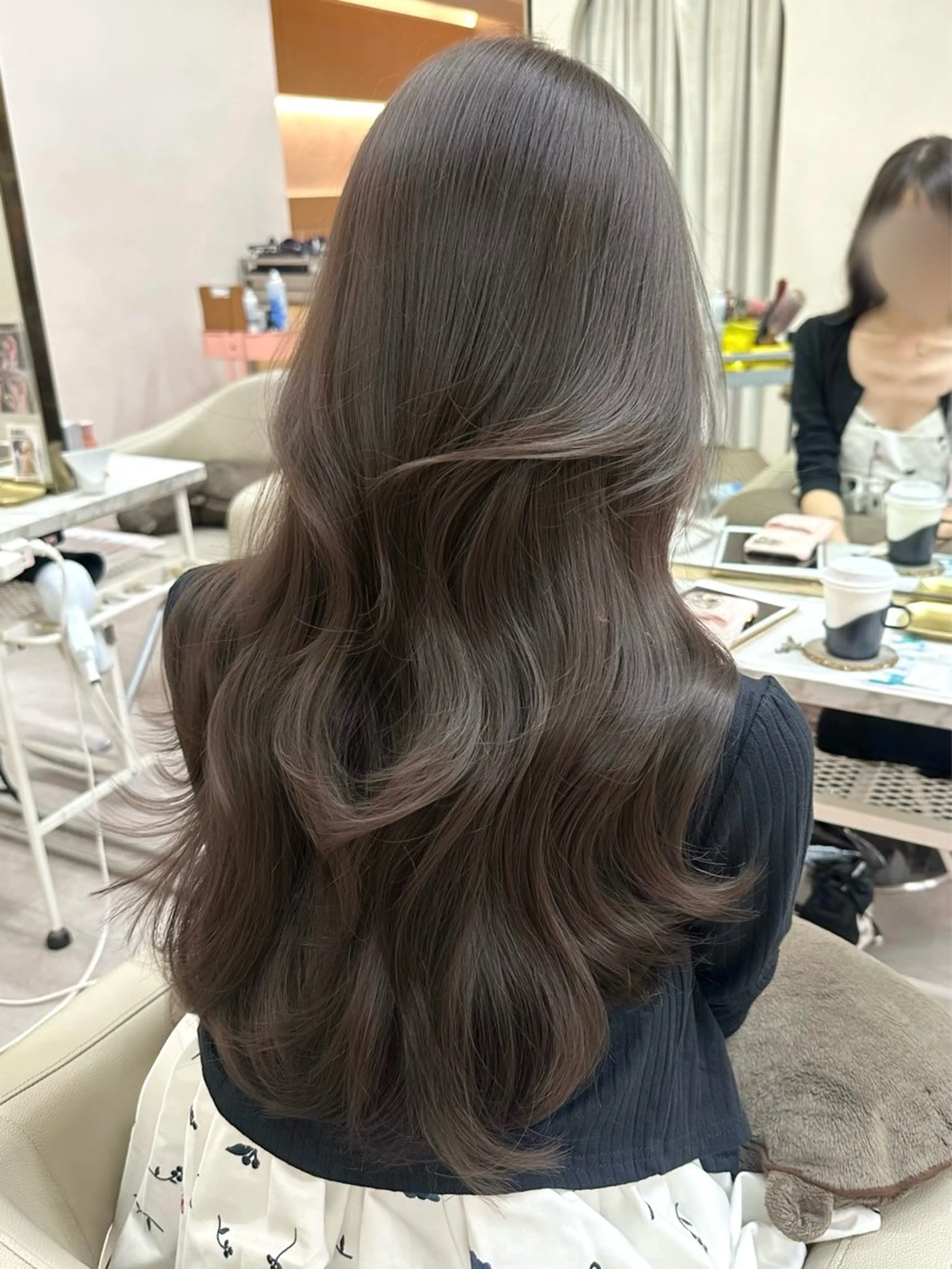 ロング カラー ブラウンカラー 透明感カラー レイヤーカット 韓国ヘア🦢🖤 Sayumiのヘアスタイル