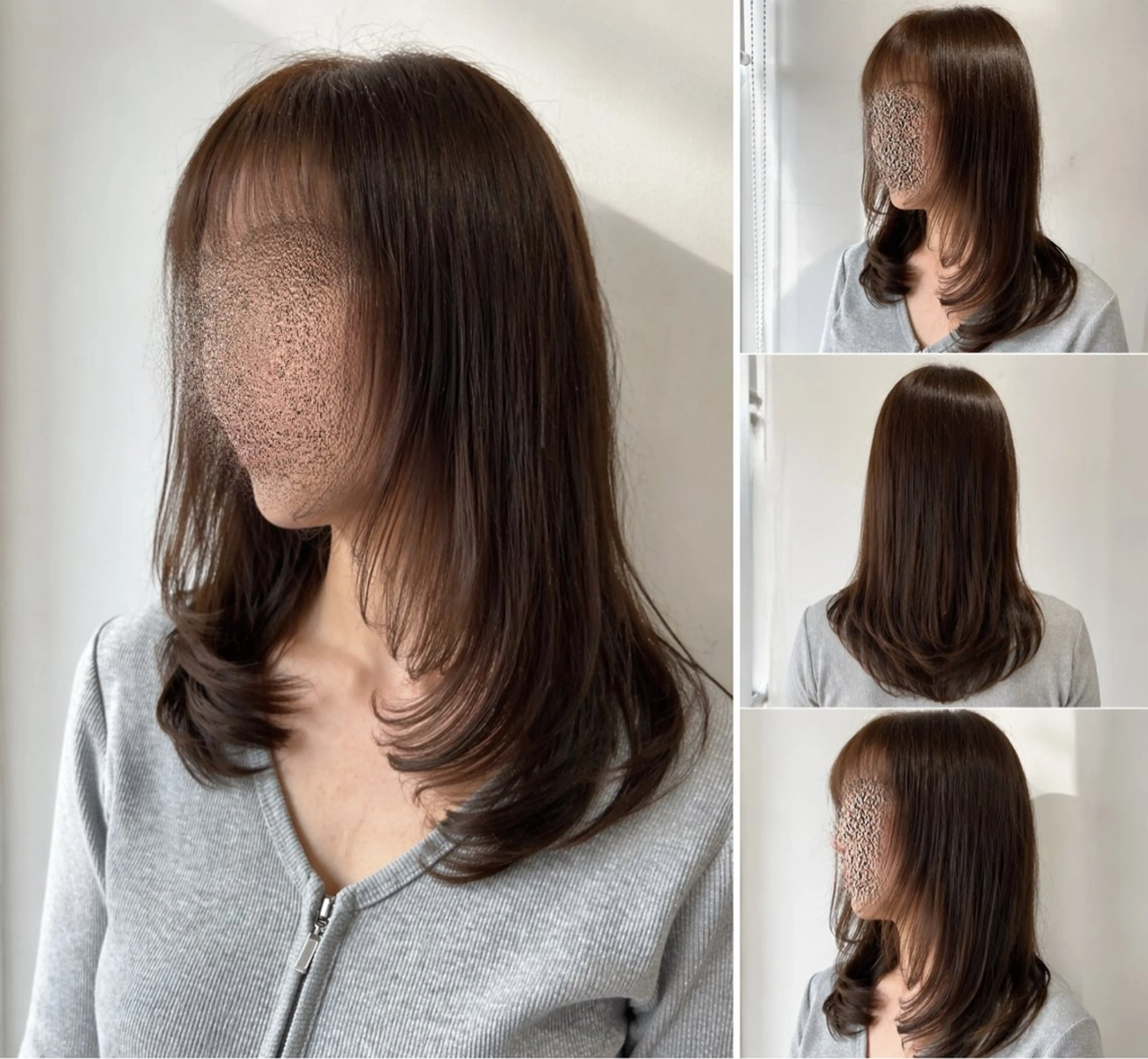 セミロング アッシュ レイヤーカット ローレイヤー 田子 美絵のヘアスタイル