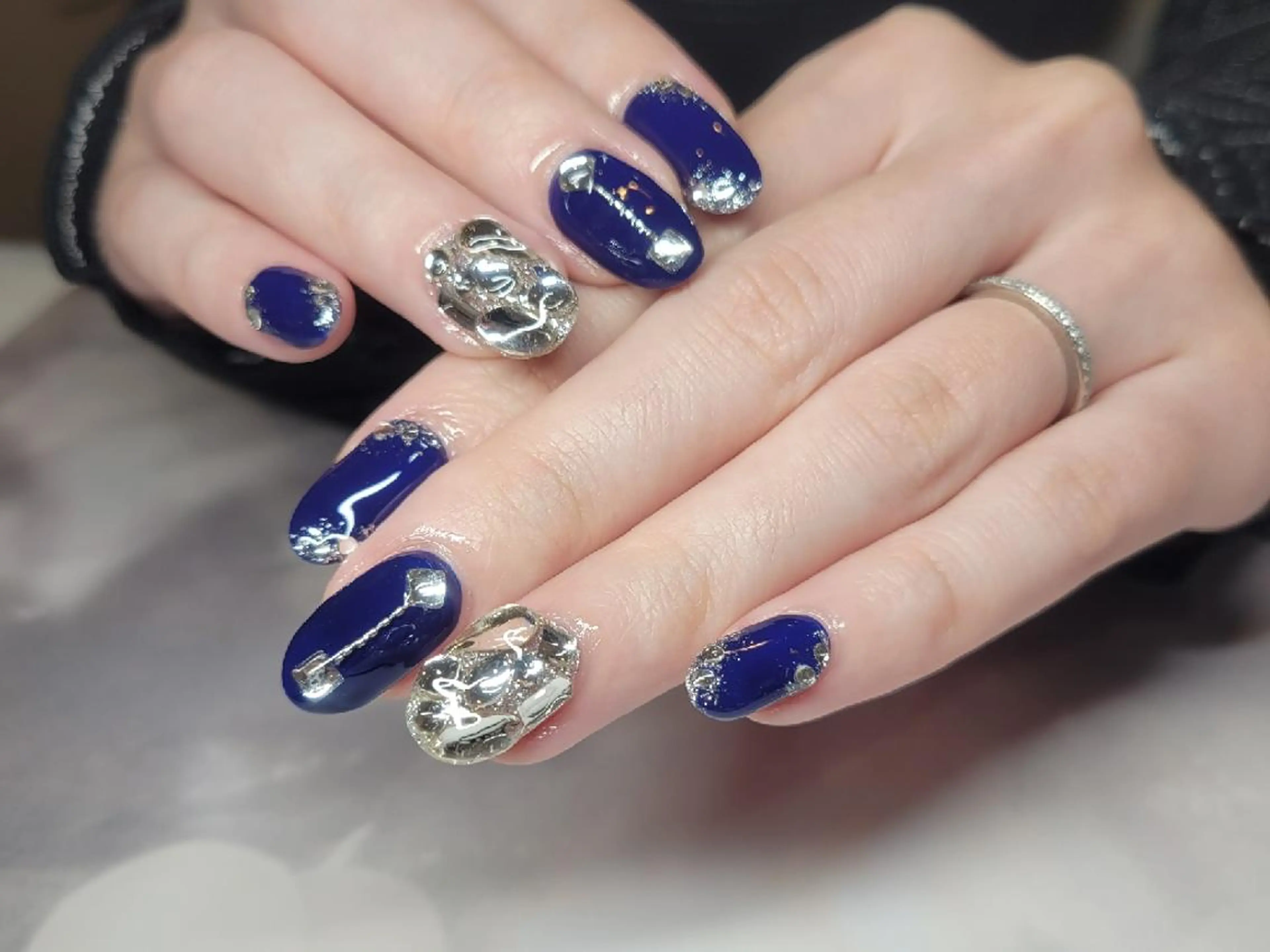 ネイル アートネイル ブルー ジェルネイル ニュアンスネイル Nail salon Coco【溝の口駅】のネイルデザイン