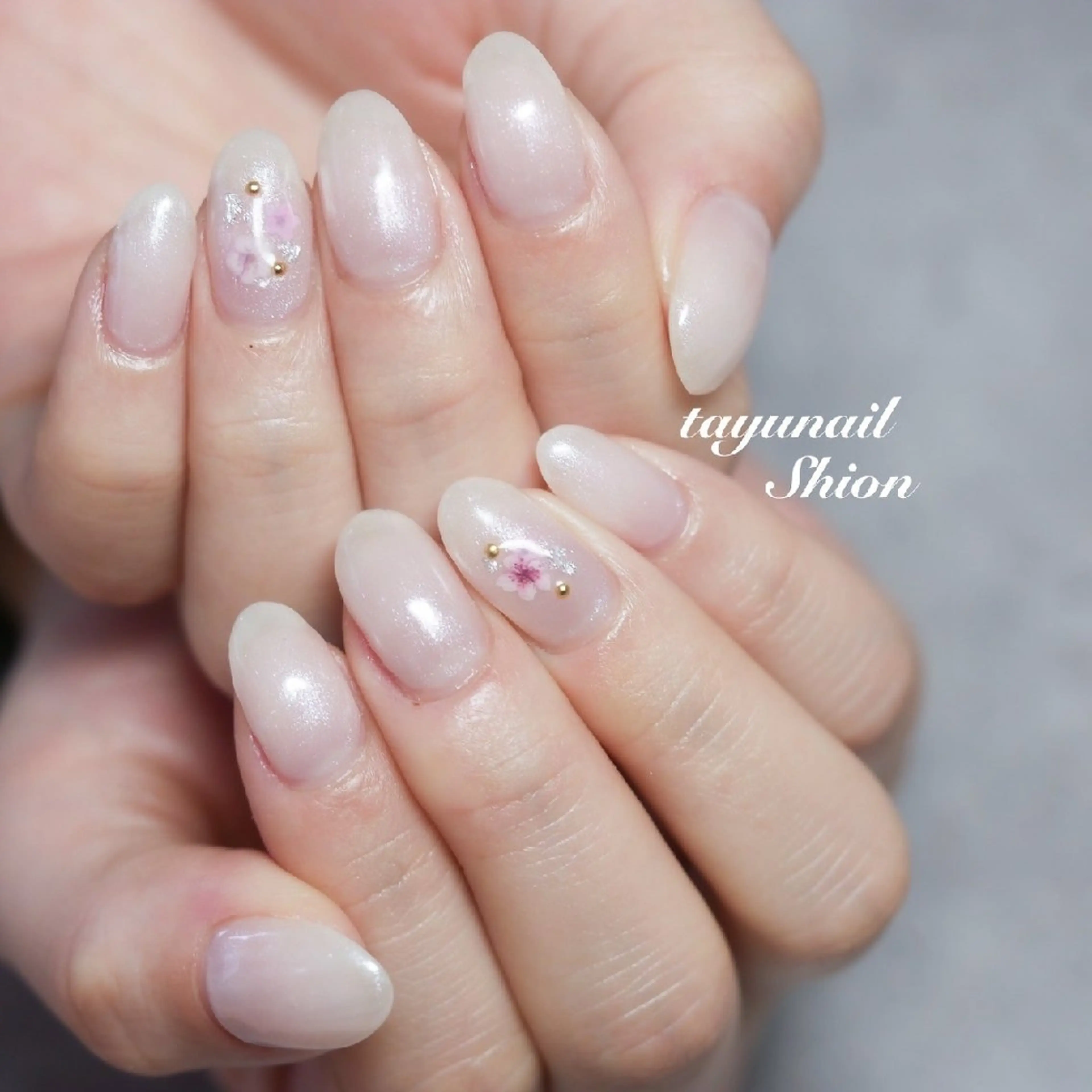 ネイル 桜ネイル ジェルネイル ワンカラーネイル パラジェル シンプルネイル ネイルサロン 【たゆnail】のネイルデザイン