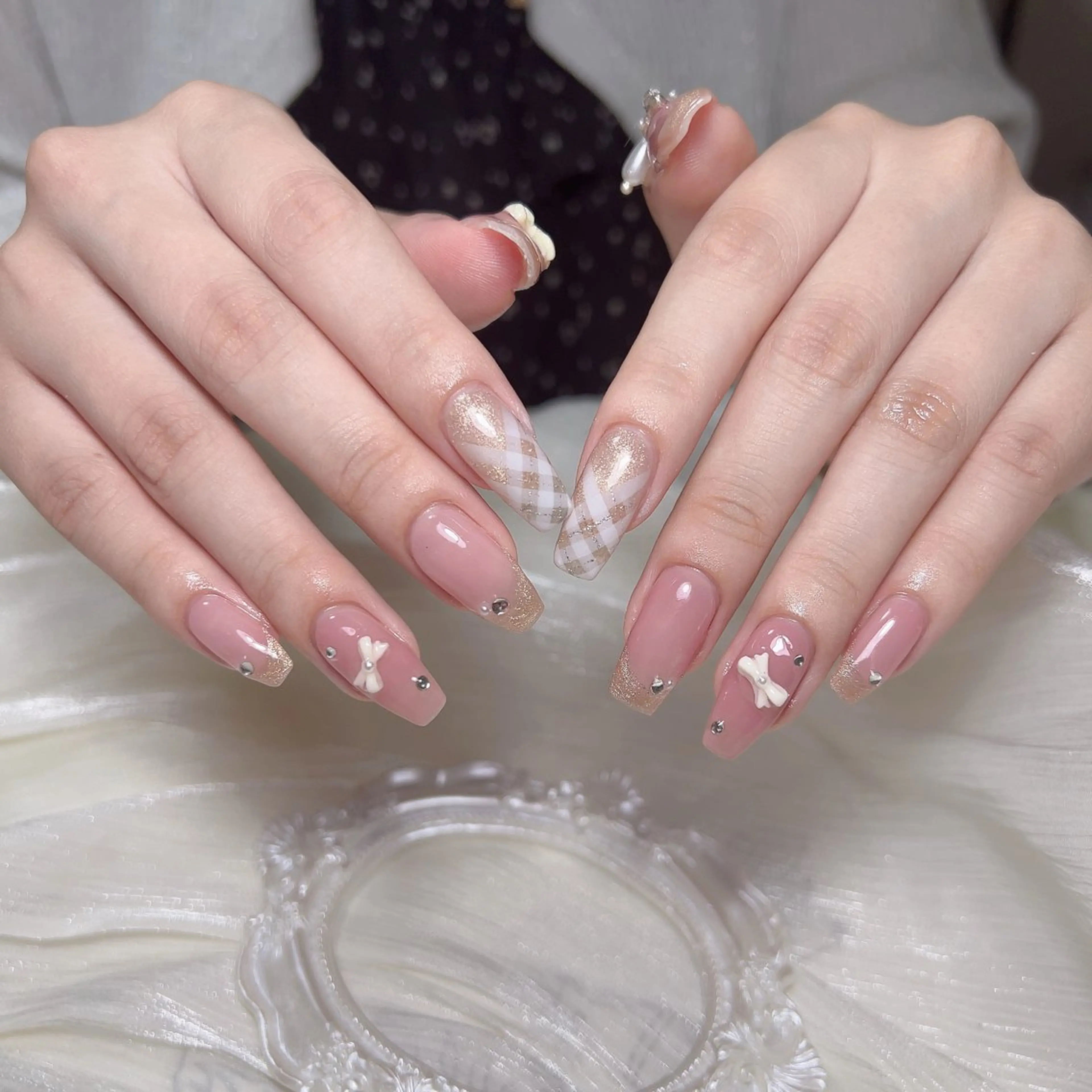 ネイル ハンドネイル ハンドケア 🎀Pink ピンク🎀のネイルデザイン