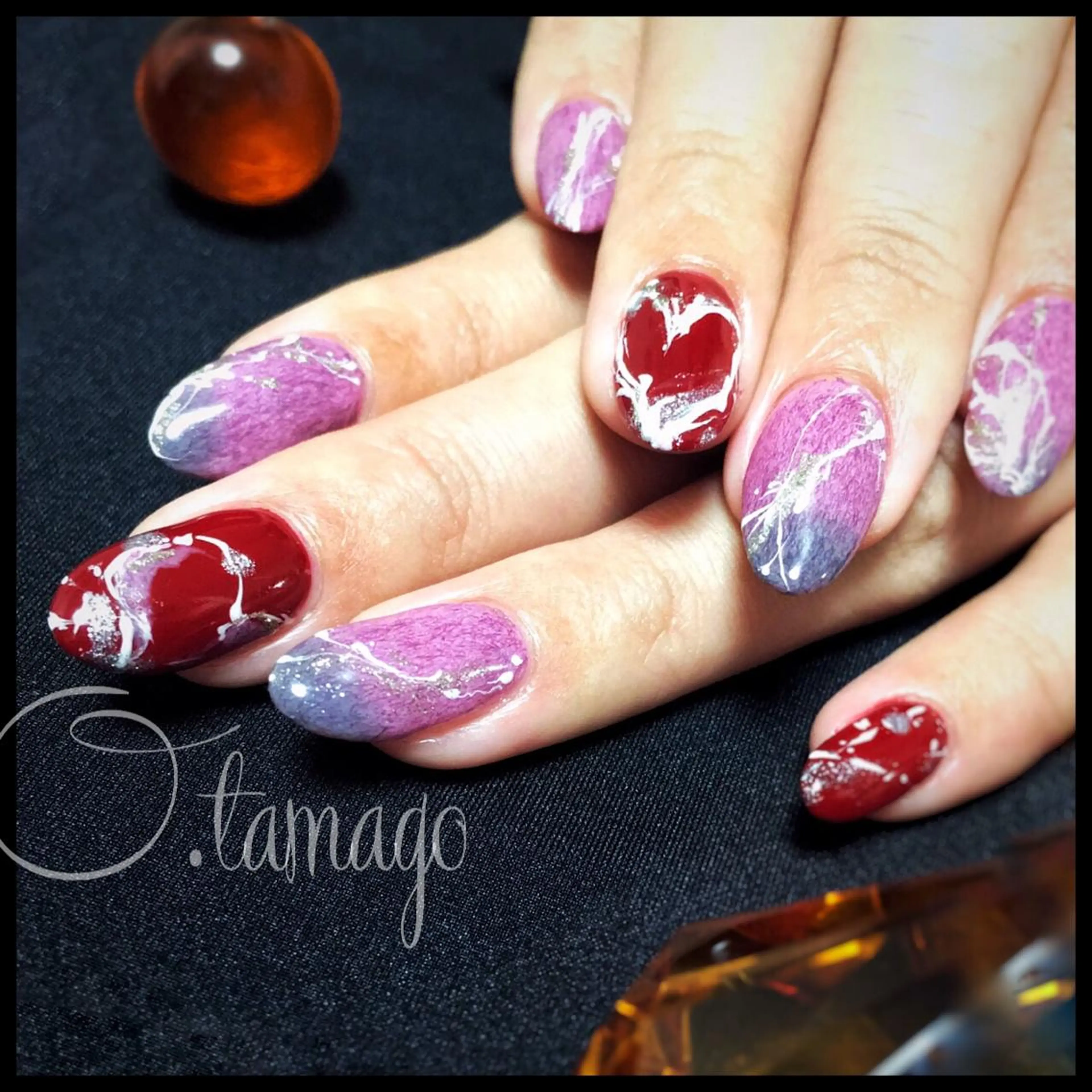 ネイル 長さ出し ジェルネイル ARTスクールサロン お・タマゴのネイルデザイン