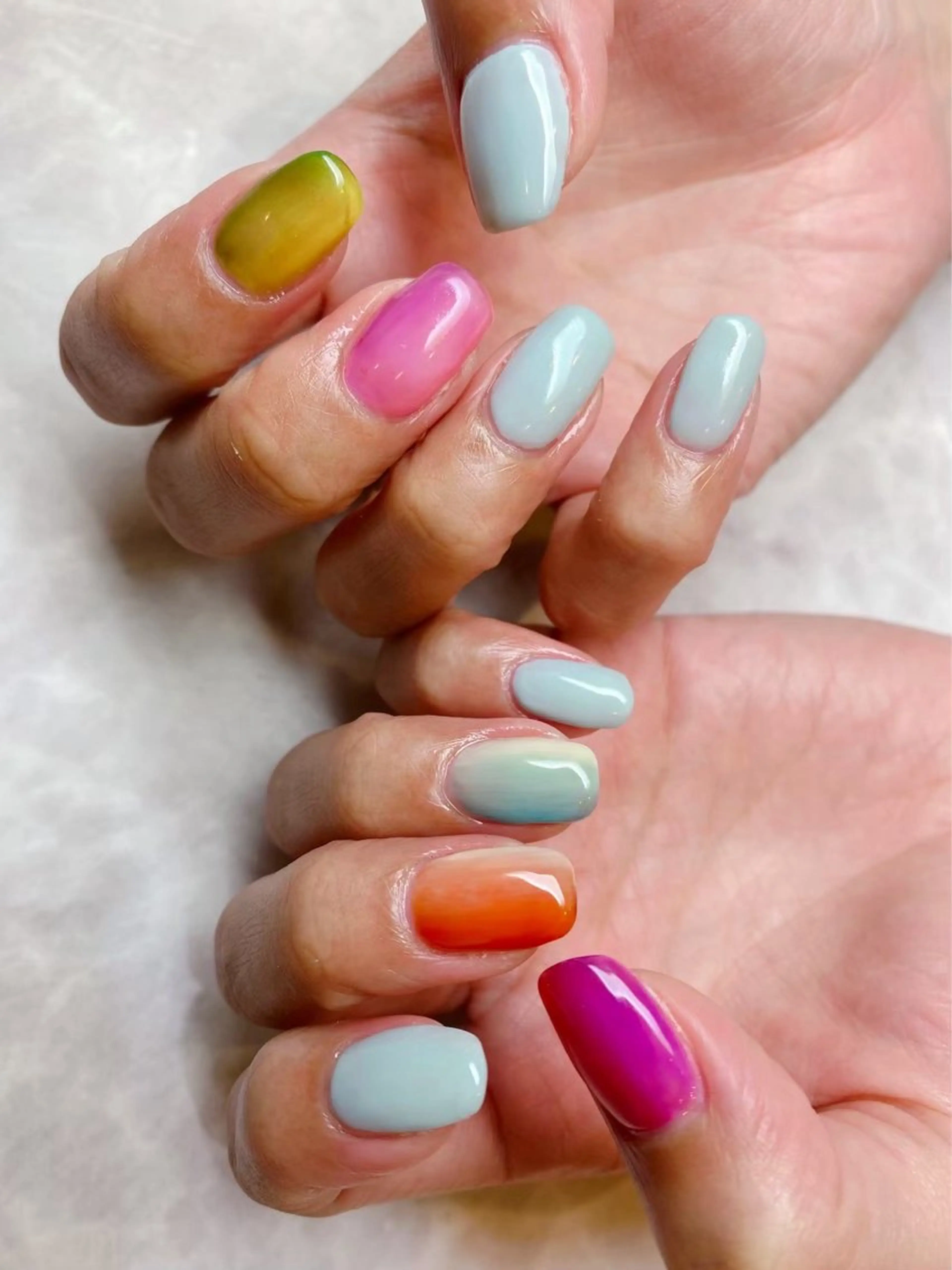 ネイル ハンドネイル 渋谷/4週間取れない フィルイン/パラのネイルデザイン