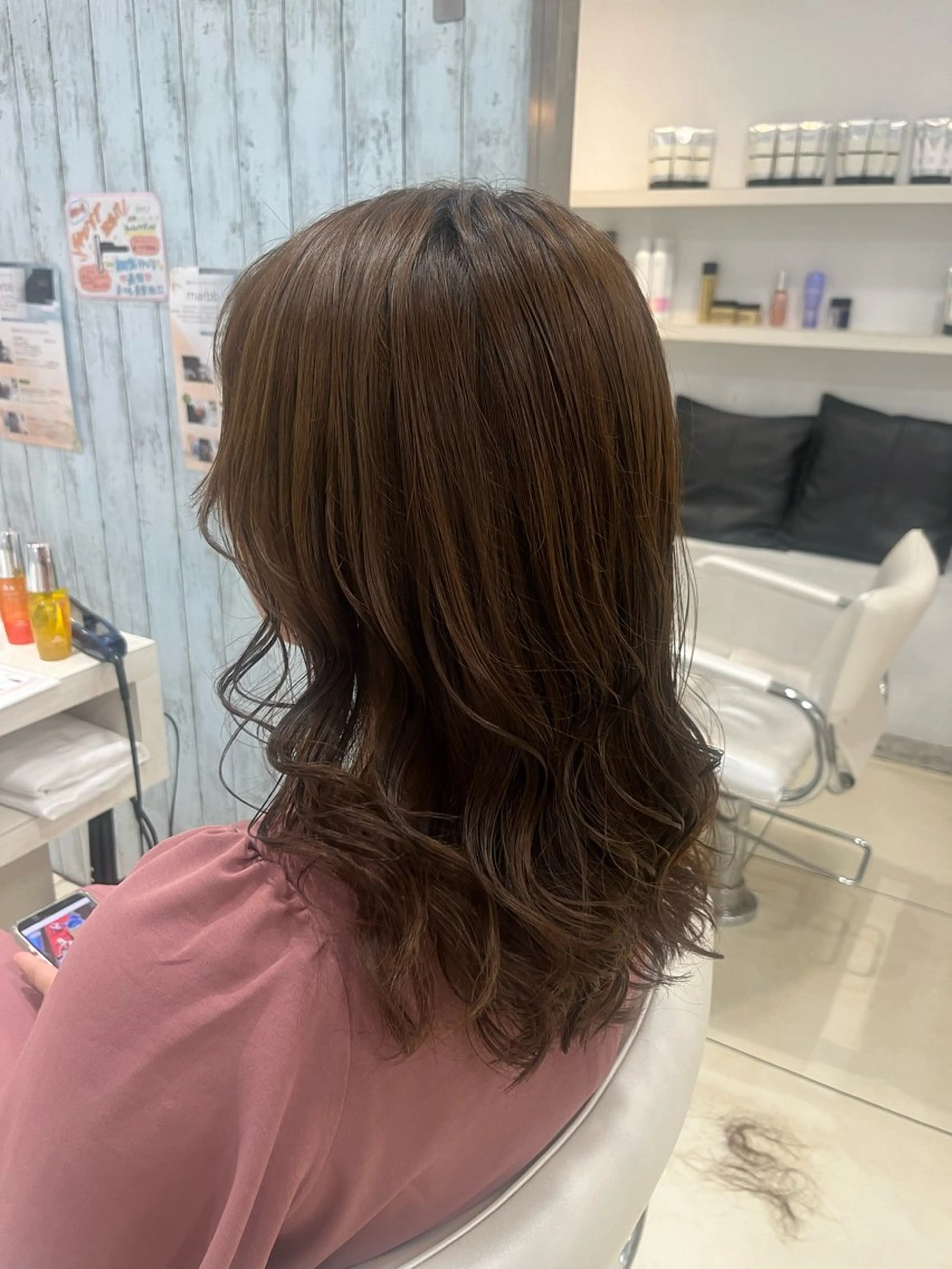 ミディアム カラー ベージュカラー ブリーチ ブリーチなしカラー ヘアカラー トリートメント 🤎ベージュカラー/ 髪質改善/山岸🤎のヘアスタイル