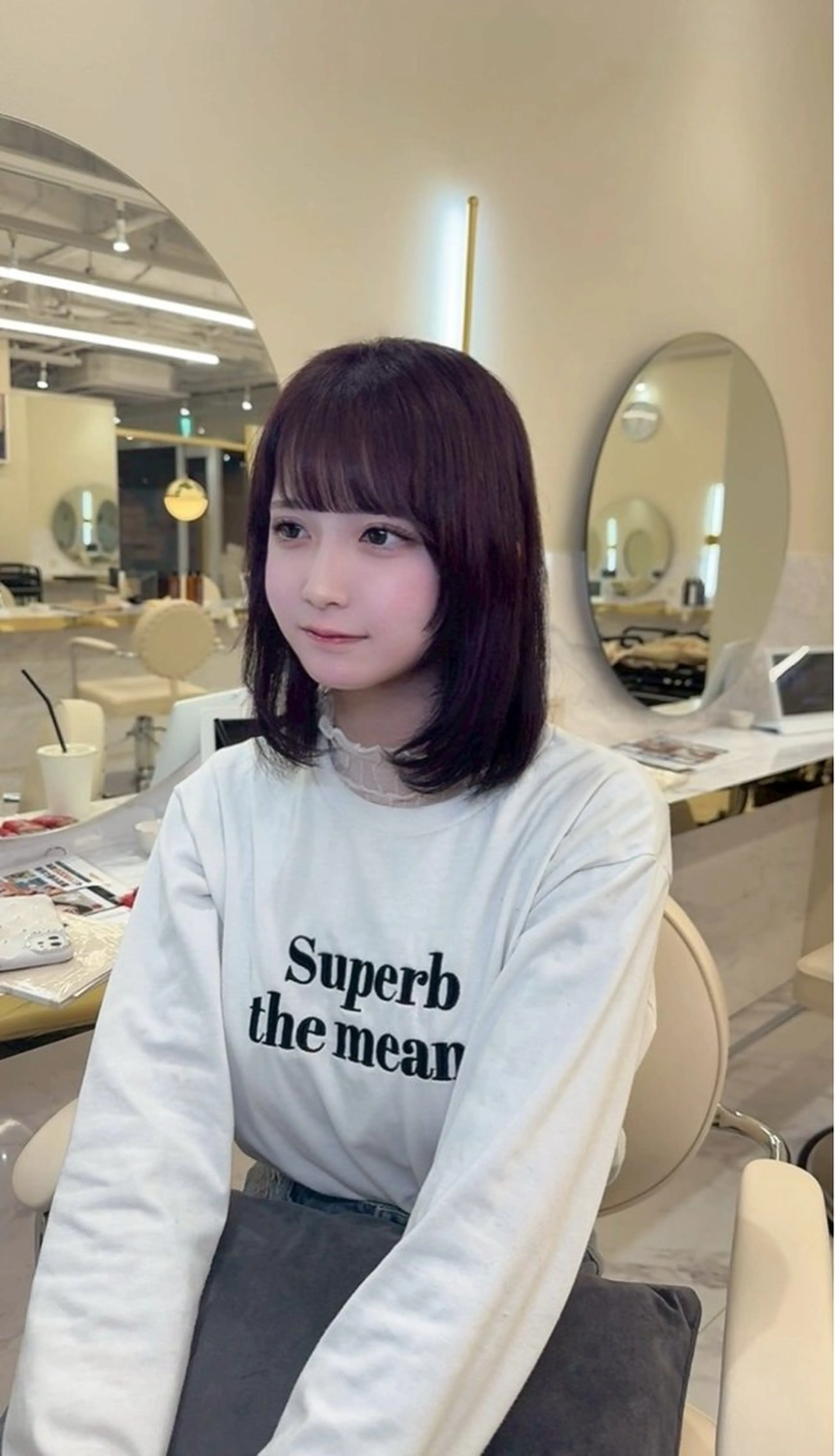 ミディアム カラー ヘアカラー ワンホン×髪質改善 つのーか🩶‪🫧のヘアスタイル