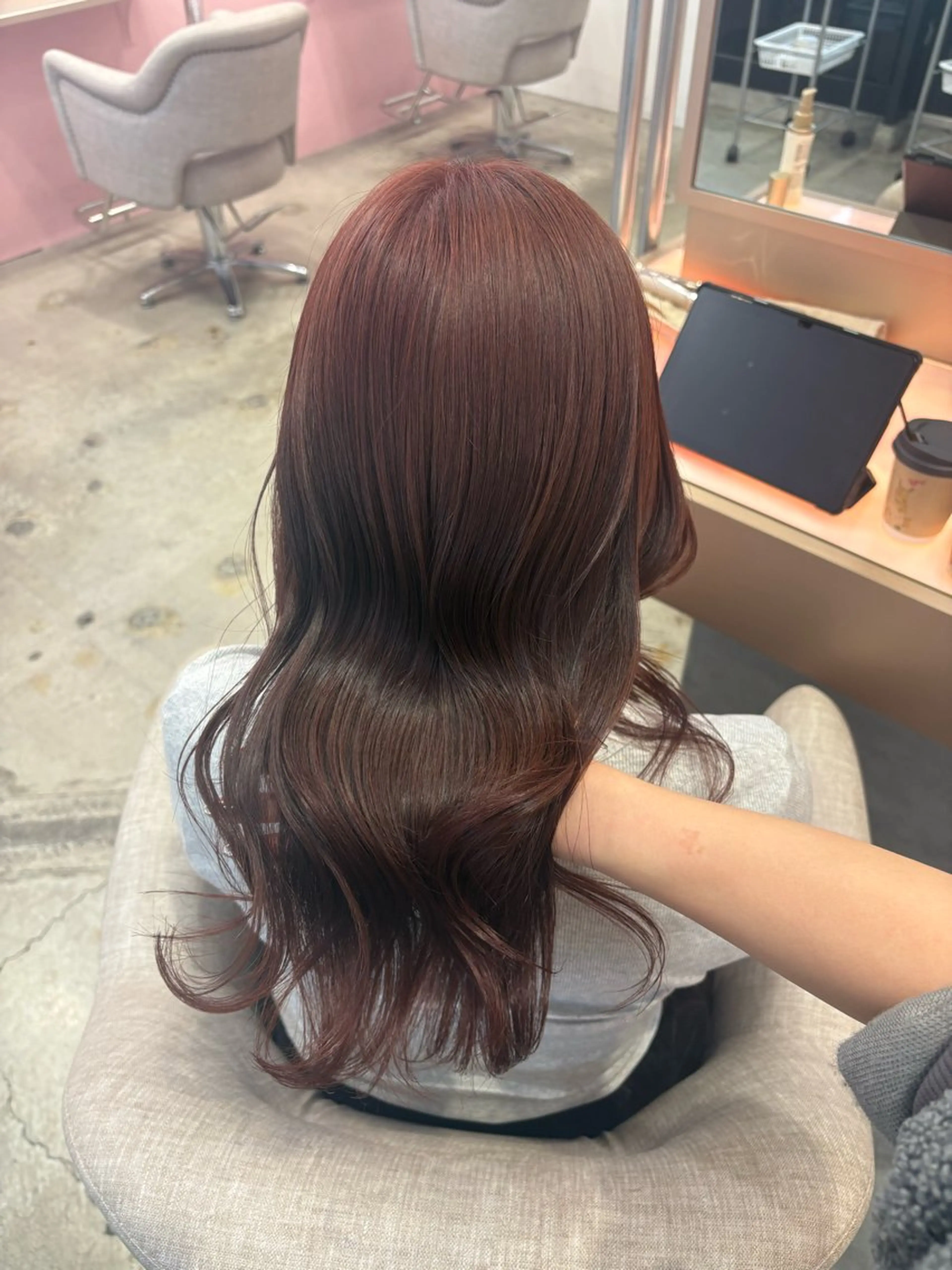 ロング カラー Wixy mimi所属・Miu 名古屋カット ミディアム/ピンク髪のヘアスタイル