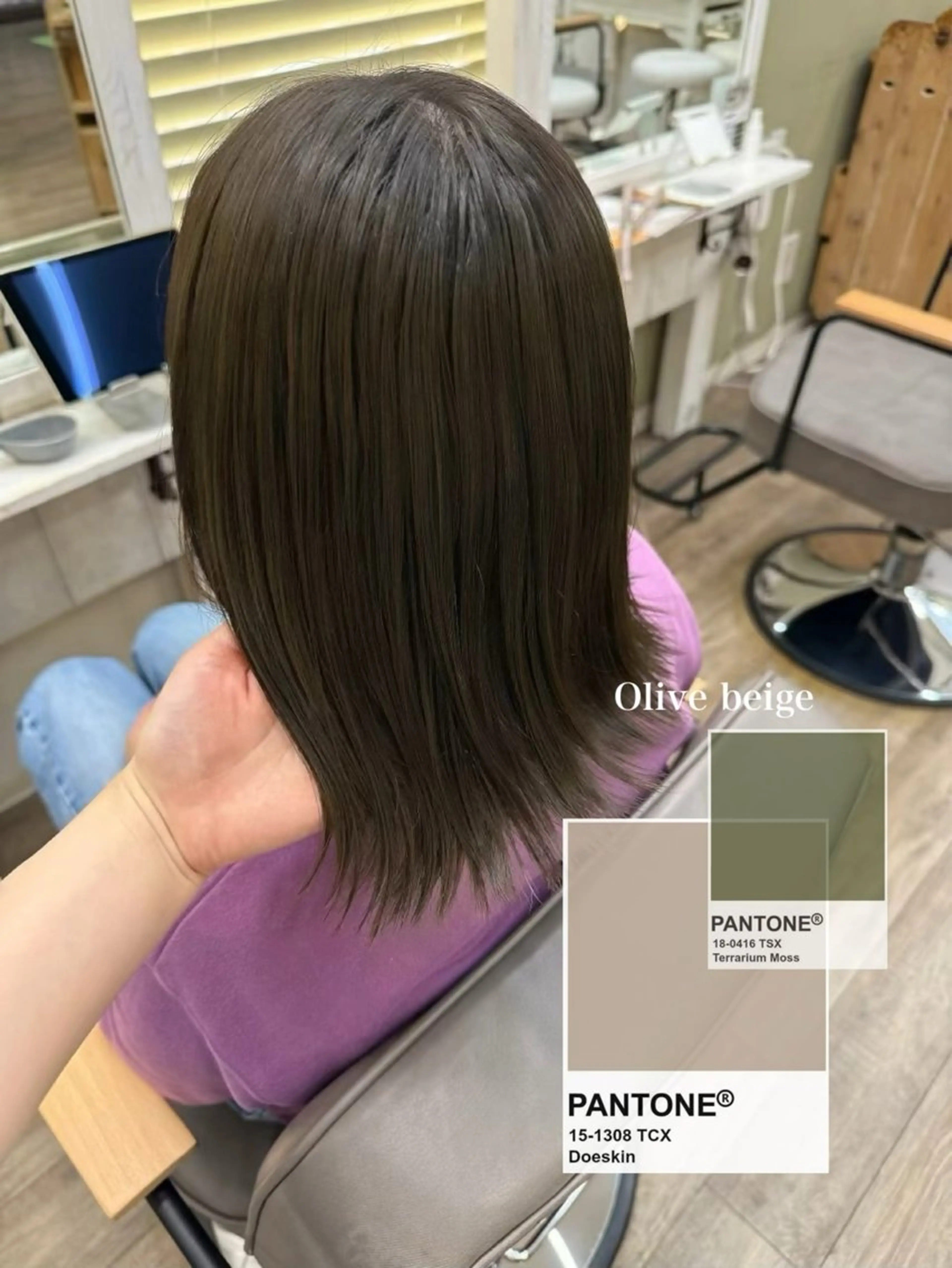 ミディアム ヘアカラー Rinka/レイヤー /透明感カラーのヘアスタイル