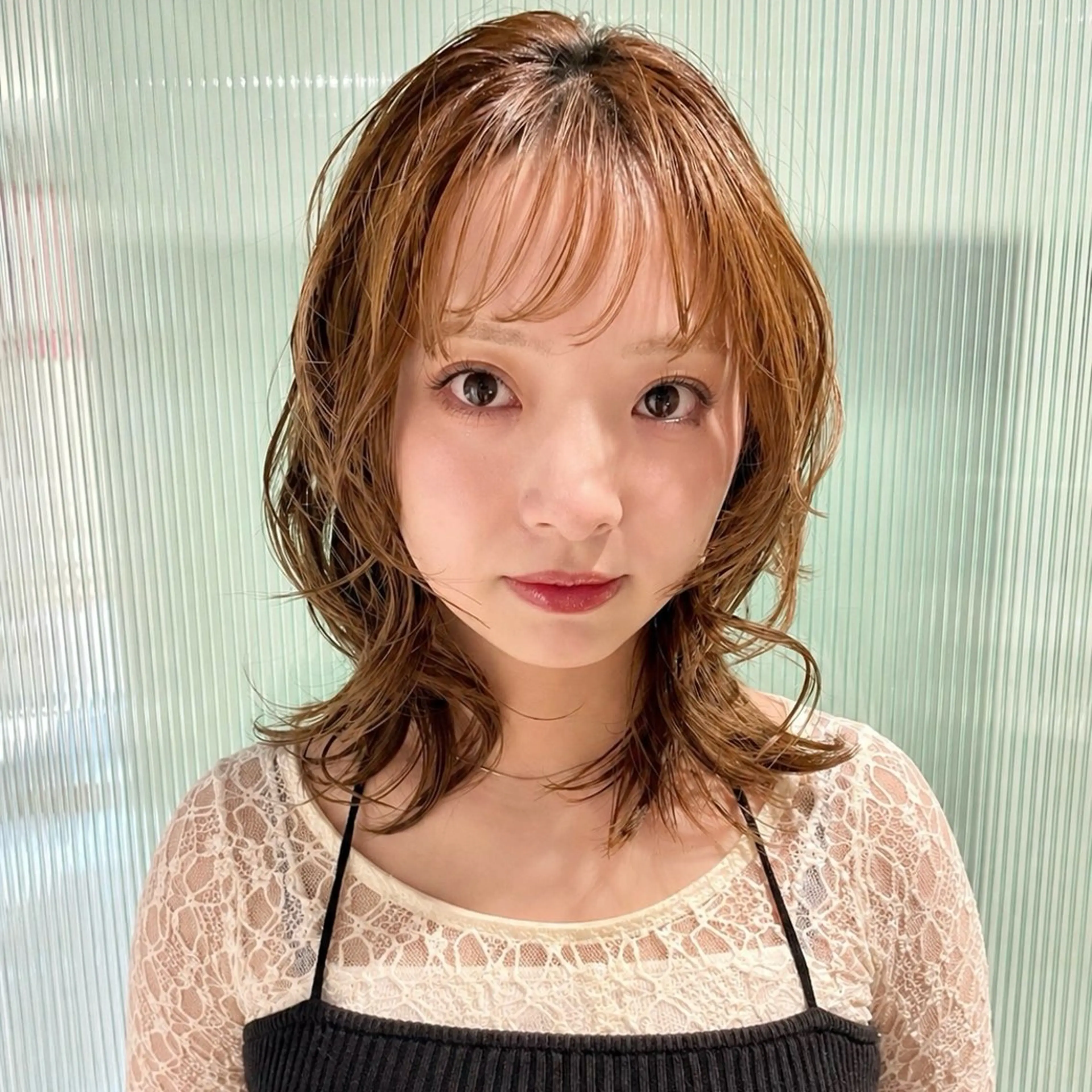 ミディアム なかがきはな/ボブ/ レイヤー/パーマのヘアスタイル