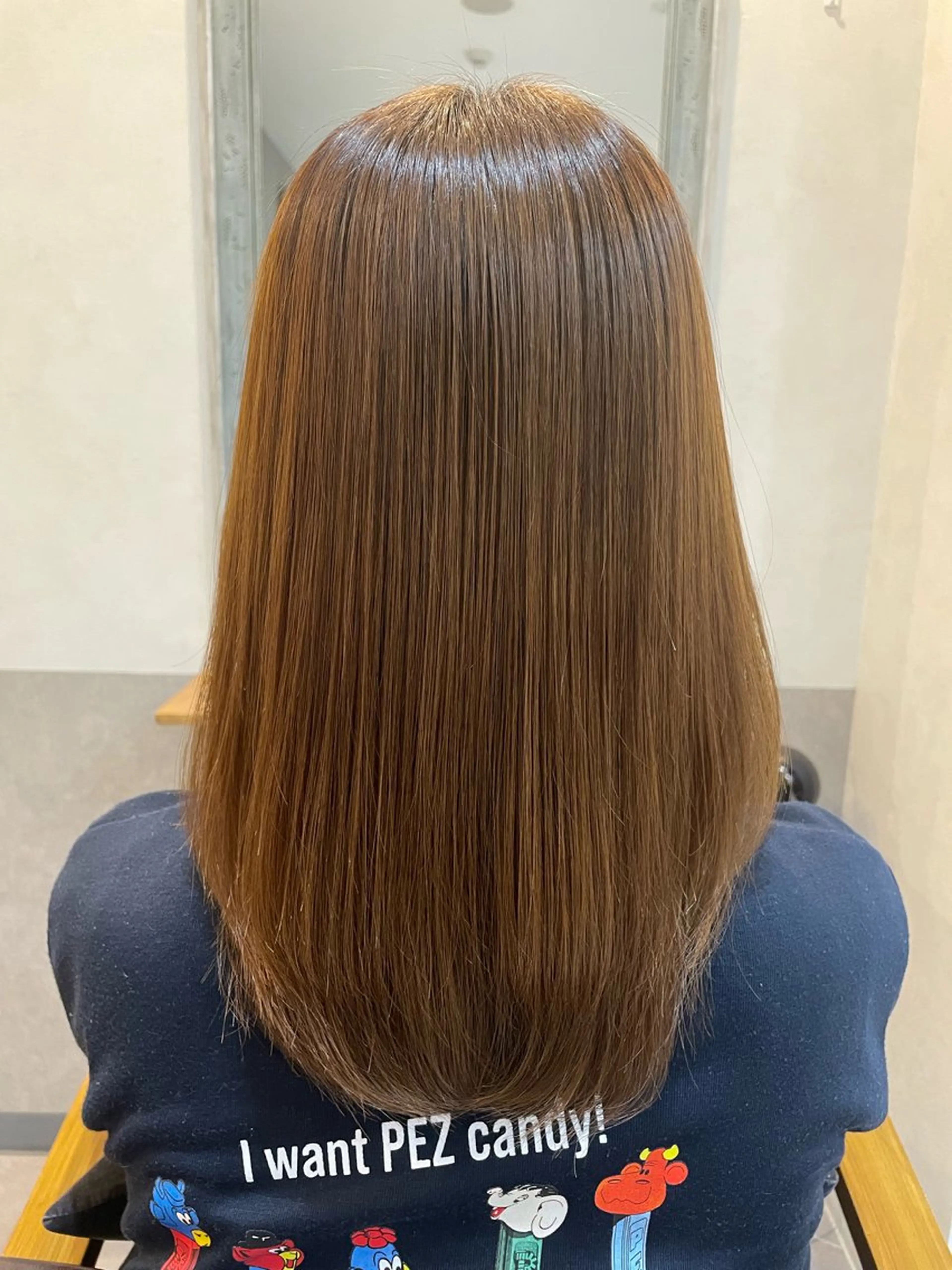 セミロング 縮毛矯正 縮毛矯正 近澤 佑香のヘアスタイル