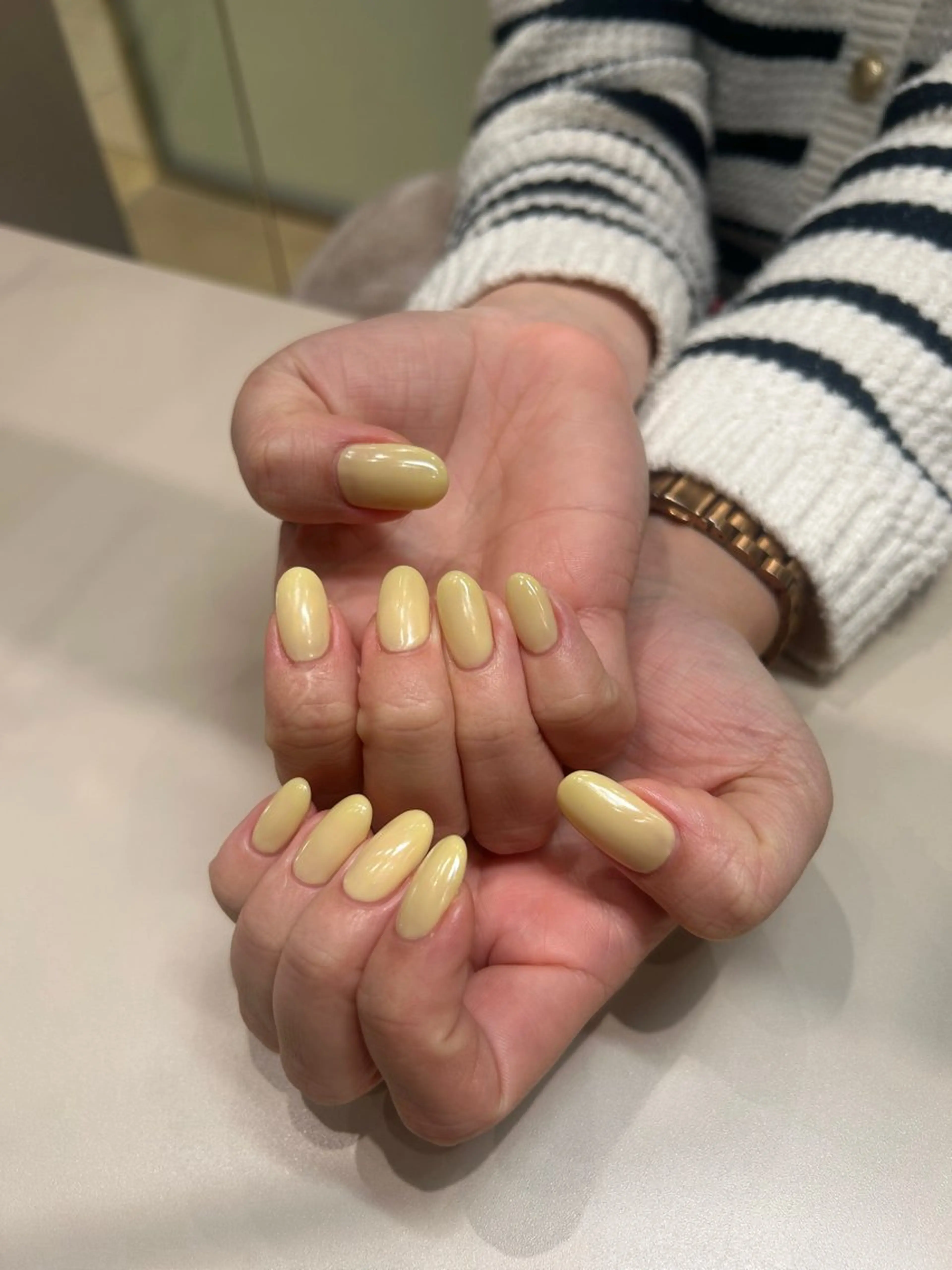 ネイル ワンカラーネイル 春ネイル 黄色 n. fujiwara*のネイルデザイン