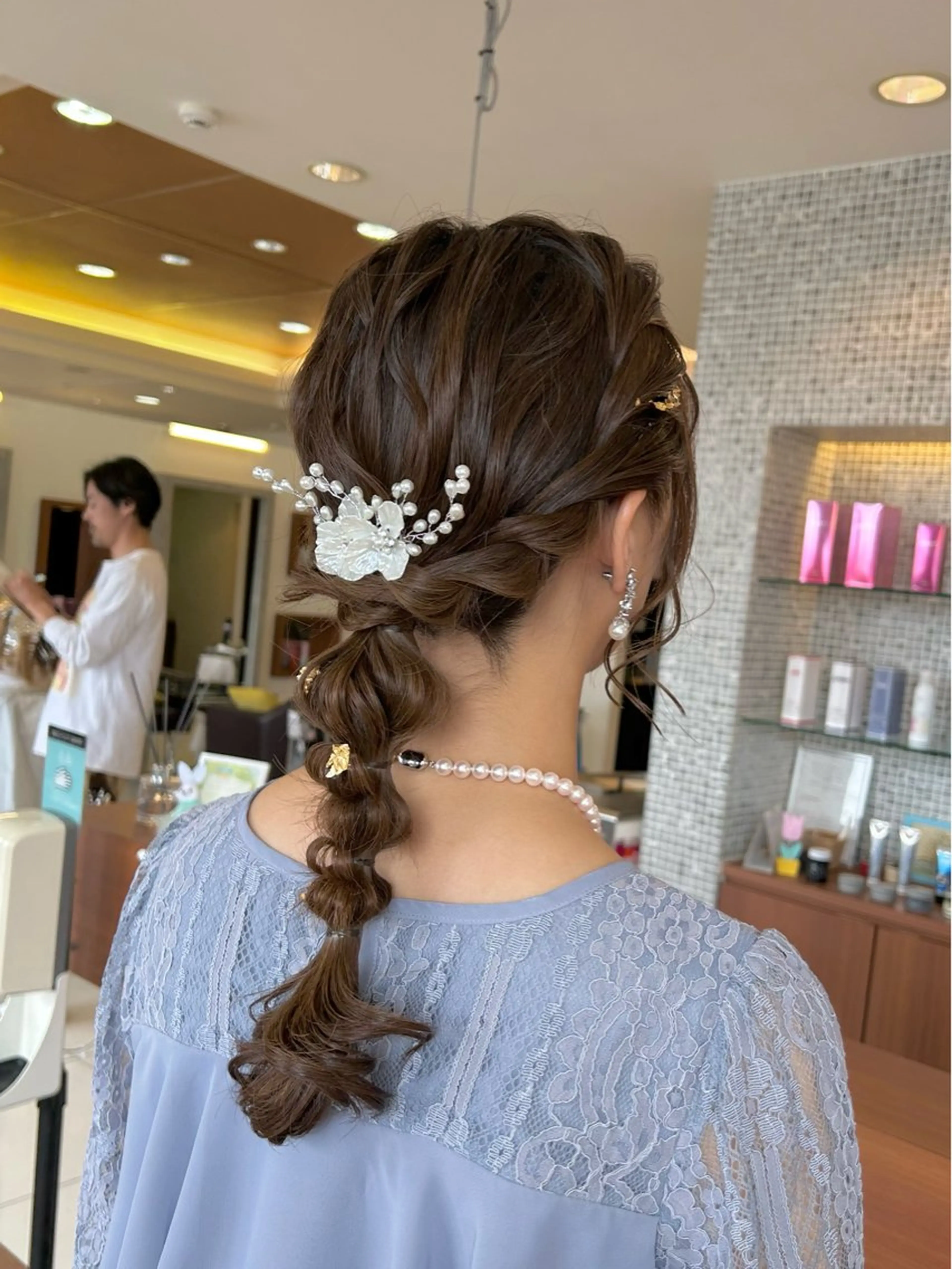 セミロング ヘアアレンジ 結婚式・ブライダル ヘアセット トップスタイリスト 林すずかのヘアスタイル