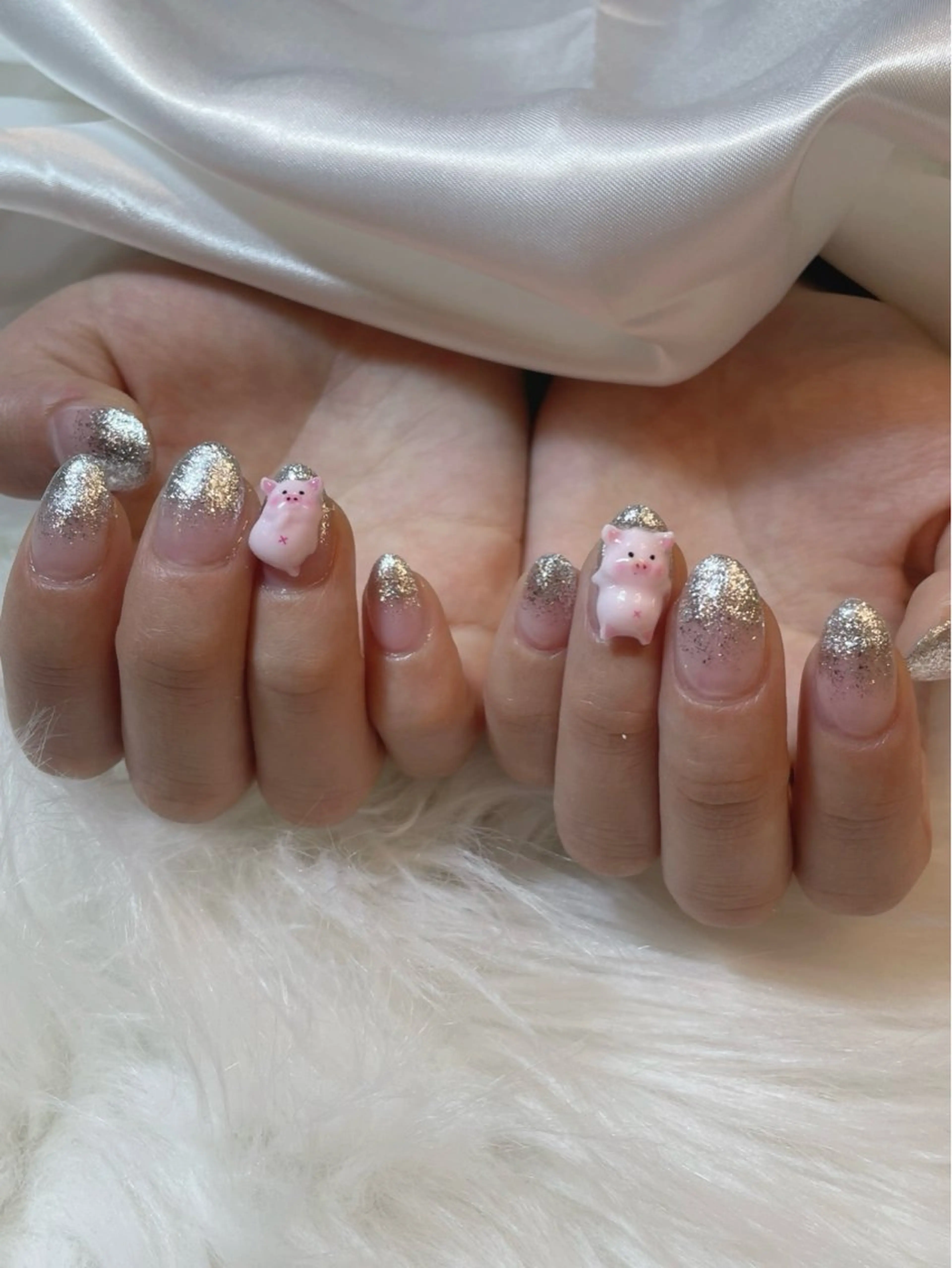 ネイル ブルー 成人式 フレンチネイル キラキラネイル マグネットネイル ハンドネイル timtam --sakiのネイルデザイン