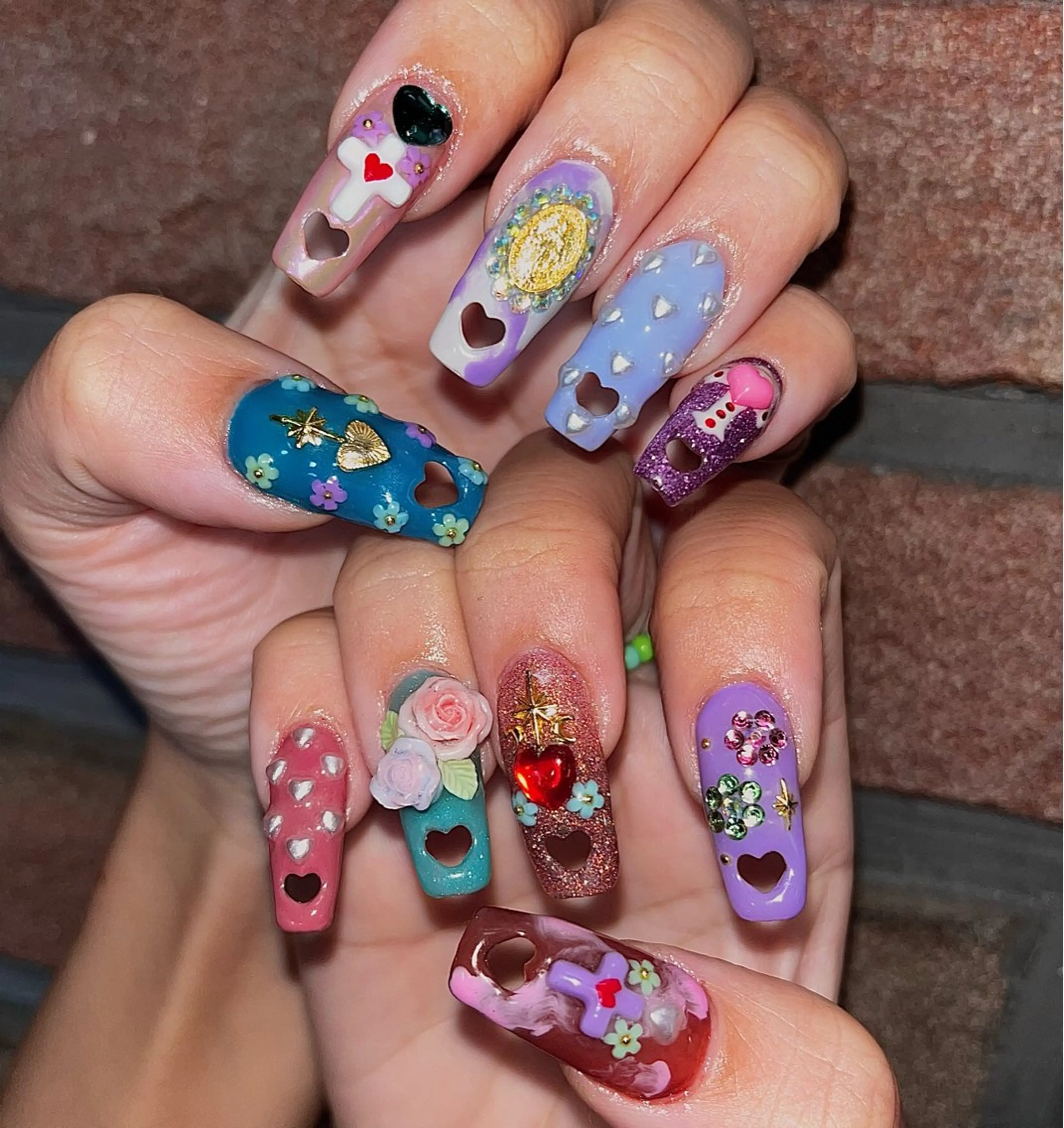 ネイル アートネイル ハート キラキラネイル Para Sol nail　Maoのネイルデザイン