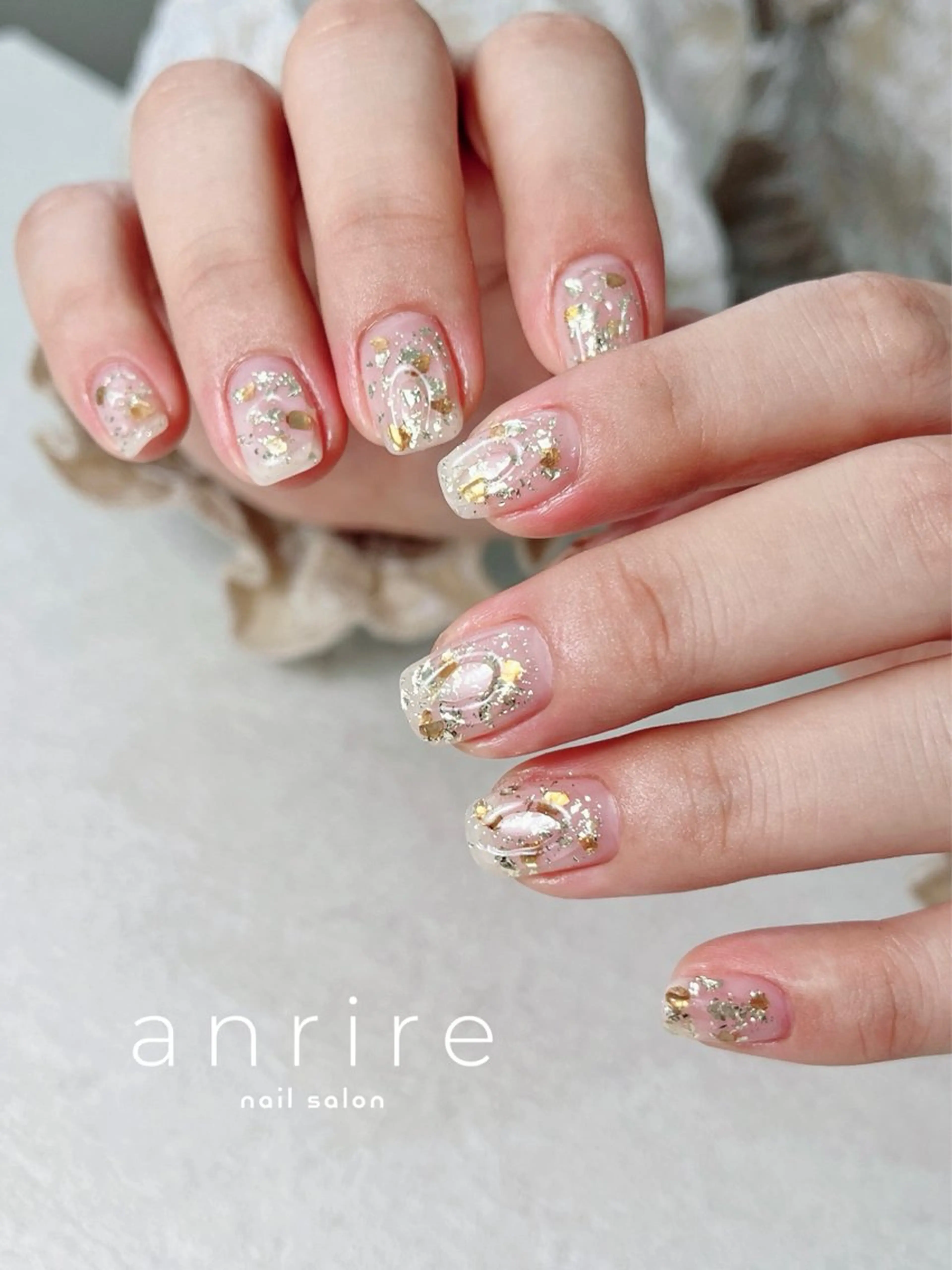 ネイル ジェルネイル キラキラネイル ラメ(グリッター) ニュアンスネイル パラジェル ハンドネイル nailsalon anrireのネイルデザイン