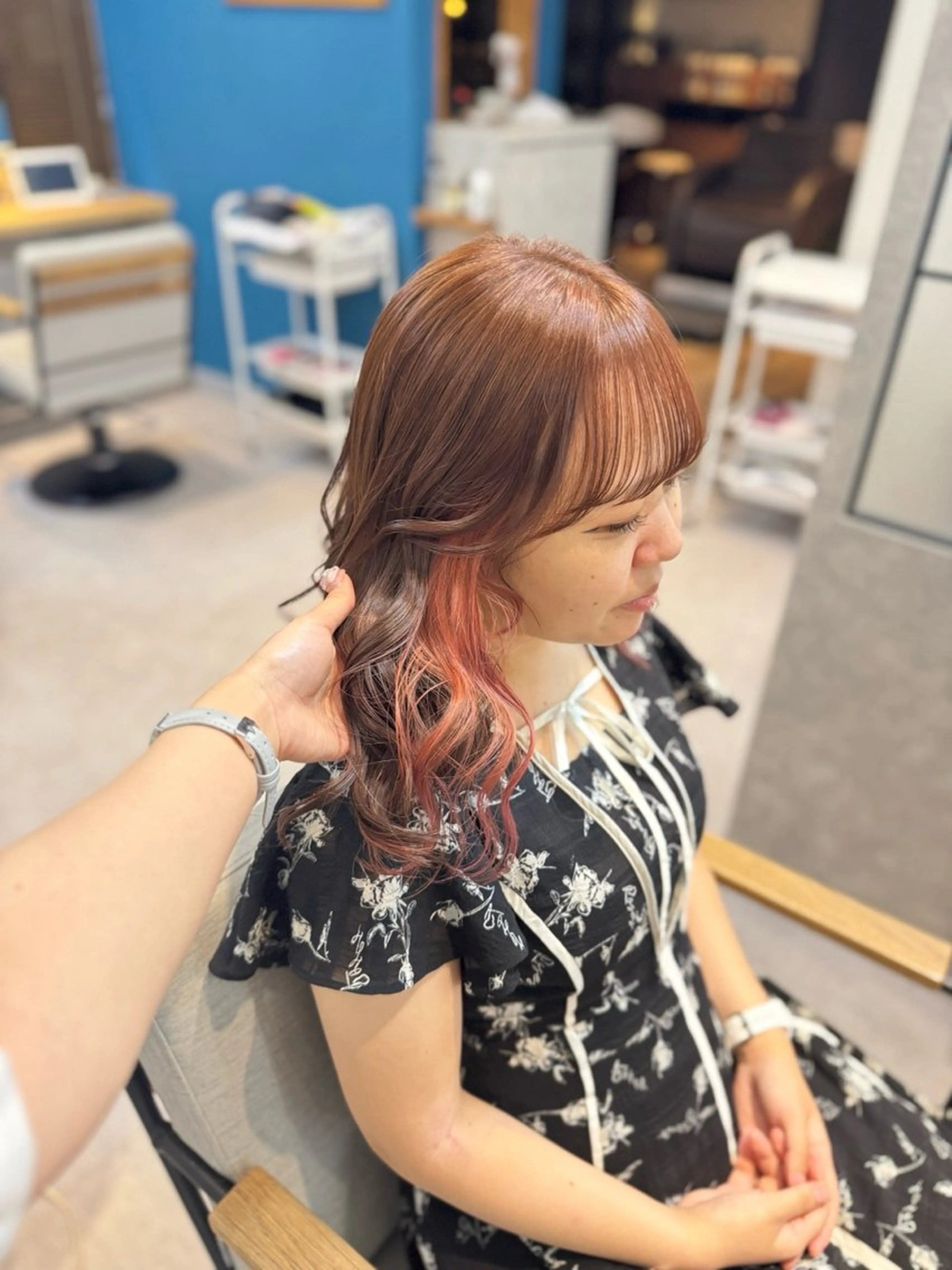 セミロング カラー ヘアカラー トリートメント 似合わせ/ブリーチ/ 透明感/sanamiのヘアスタイル