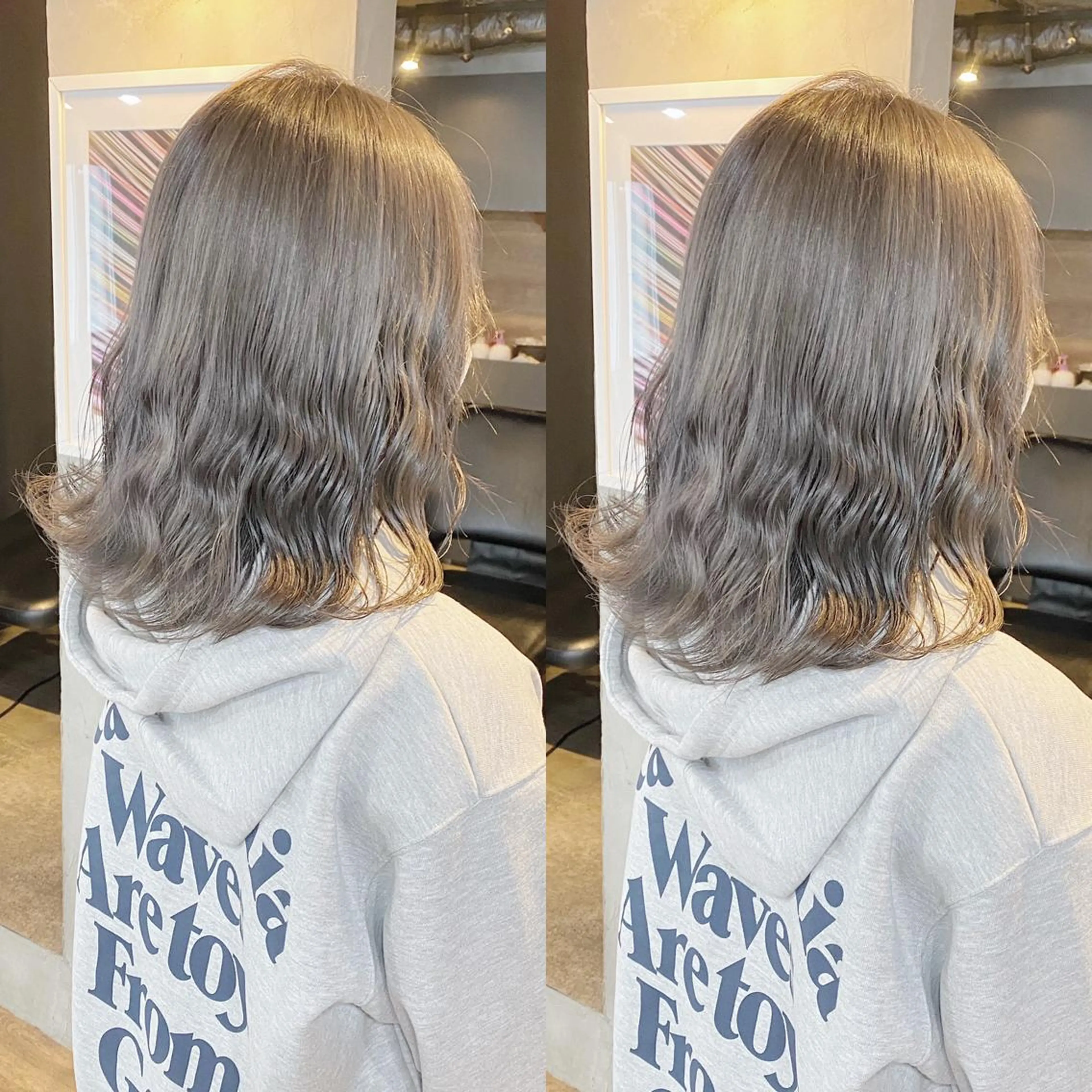 ミディアム カラー ヘアカラー yoriダブルカラー 代表すがわらのヘアスタイル