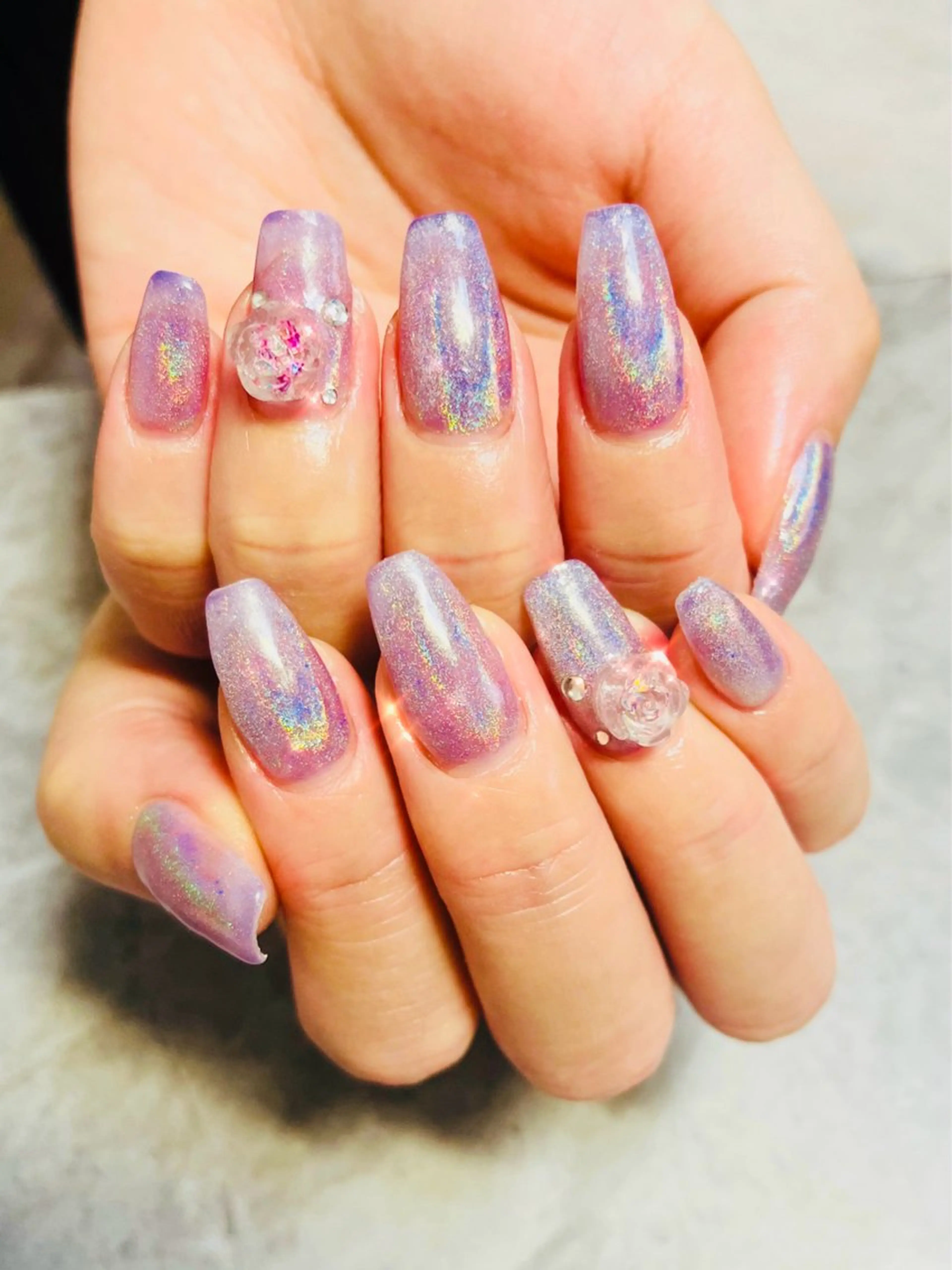 ネイル オーロラネイル 持ち込み スカルプネイル 春ネイル Felice所属・ベテランネイル cnc  nailのネイルデザイン