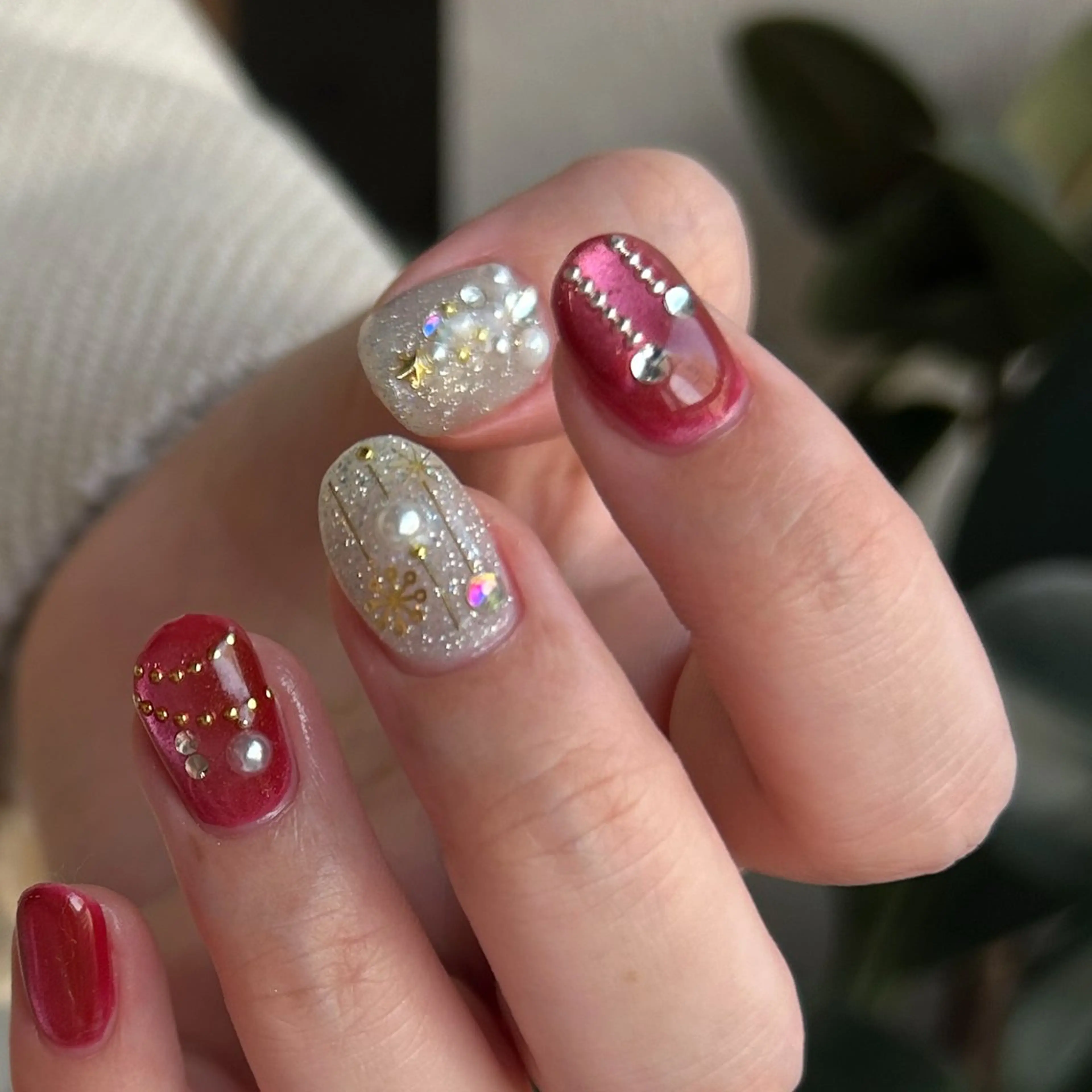 ネイル ネイルチップ 冬ネイル クリスマス 金木犀ネイルサロン 吉田のネイルデザイン