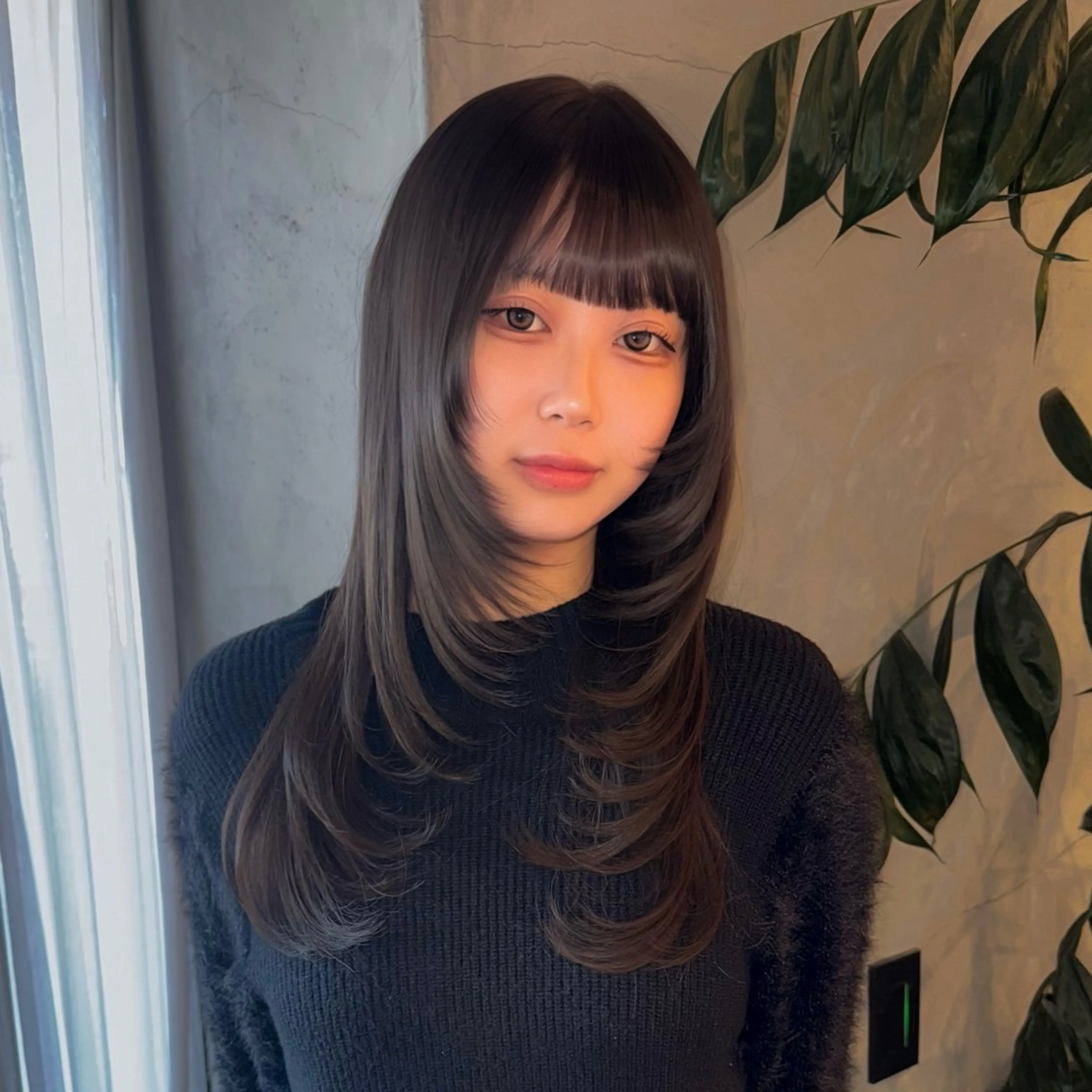 ロング カット ヘアカラー トリートメント ベージュカラー/長岡 レイヤーカット/コウのヘアスタイル