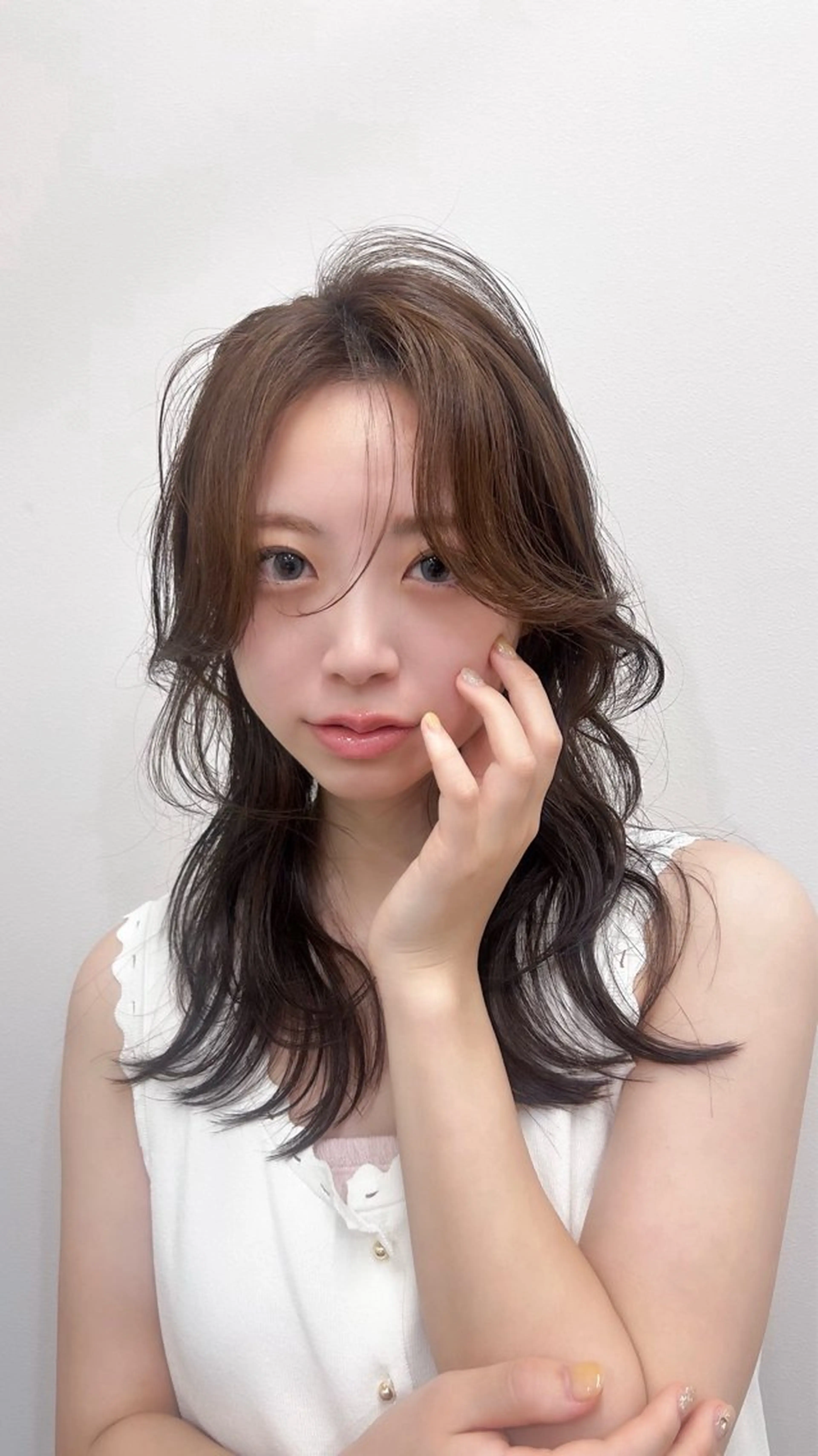 セミロング カラー キッズ カット トリートメント ヘッドスパ 盛れる艶カラー× レイヤーカット/咲来のヘアスタイル