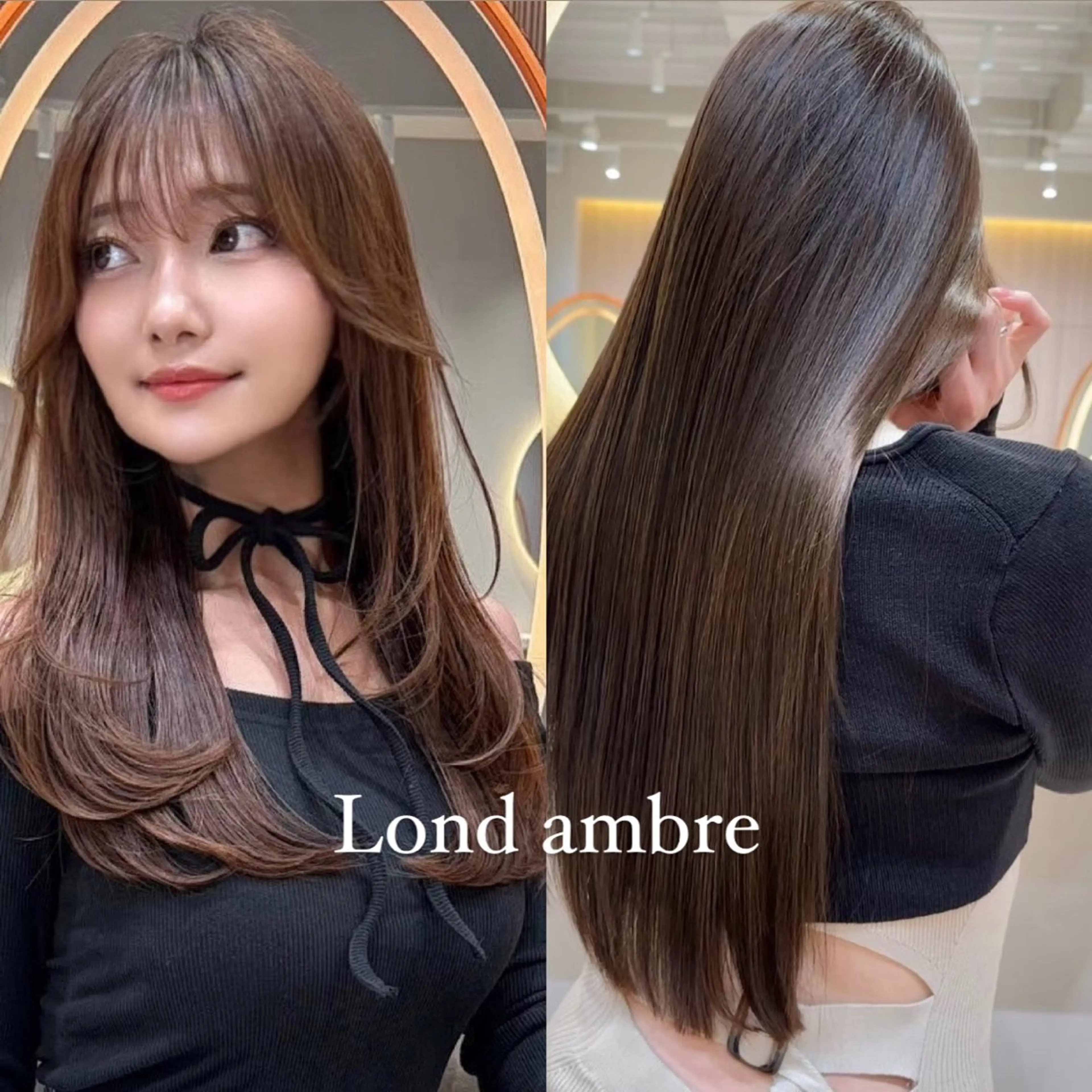 ロング ❤️ブリーチなし💚 ダブルカラー平野実花のヘアスタイル