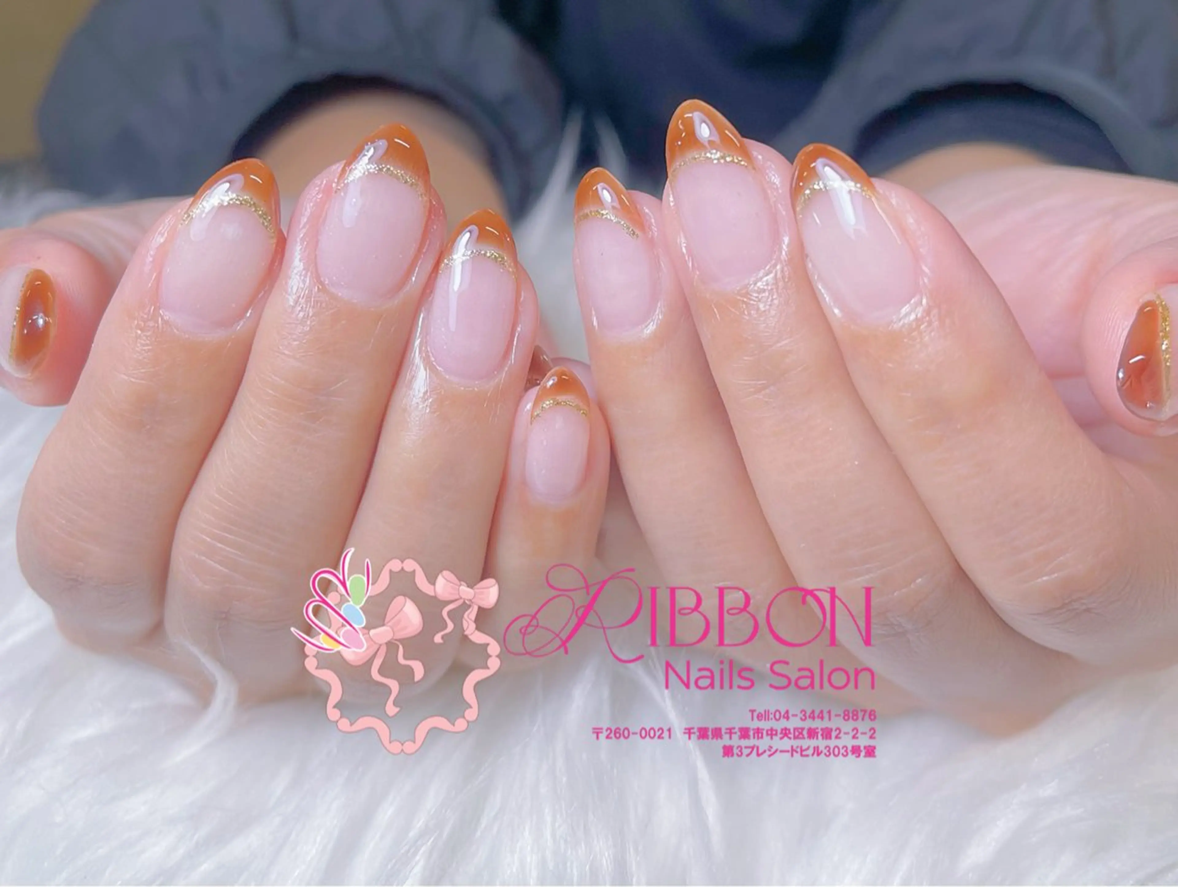ネイル フレンチネイル ジェルネイル マグネットネイル 持ち込み ニュアンスネイル ハンドネイル Ribbonnail salonのネイルデザイン