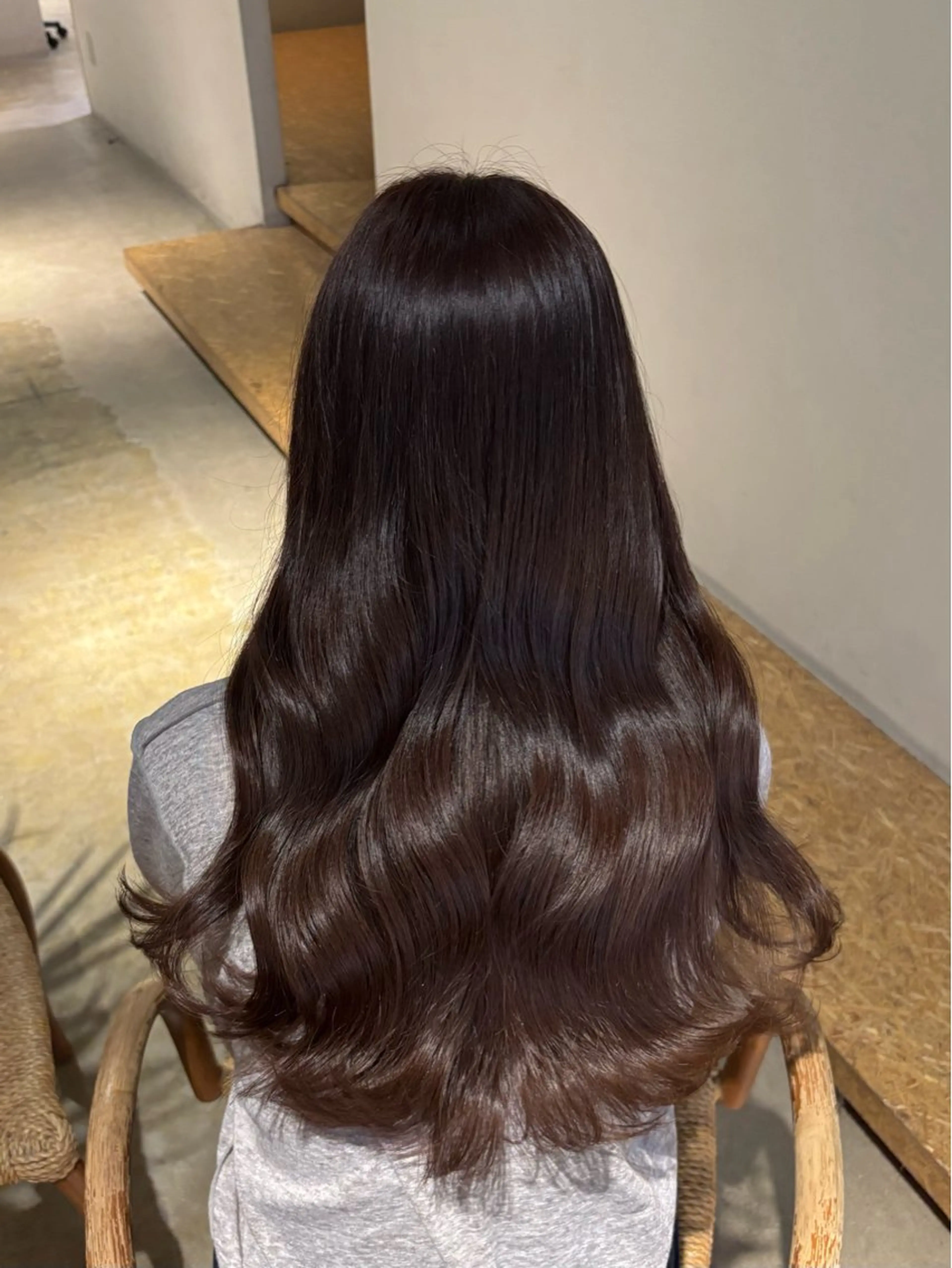 ロング カラー ブラウンカラー チョコレートブラウン 透明感カラー カット ヘアカラー トリートメント えんぐちとも／透明感 カラー／博多ボブのヘアスタイル