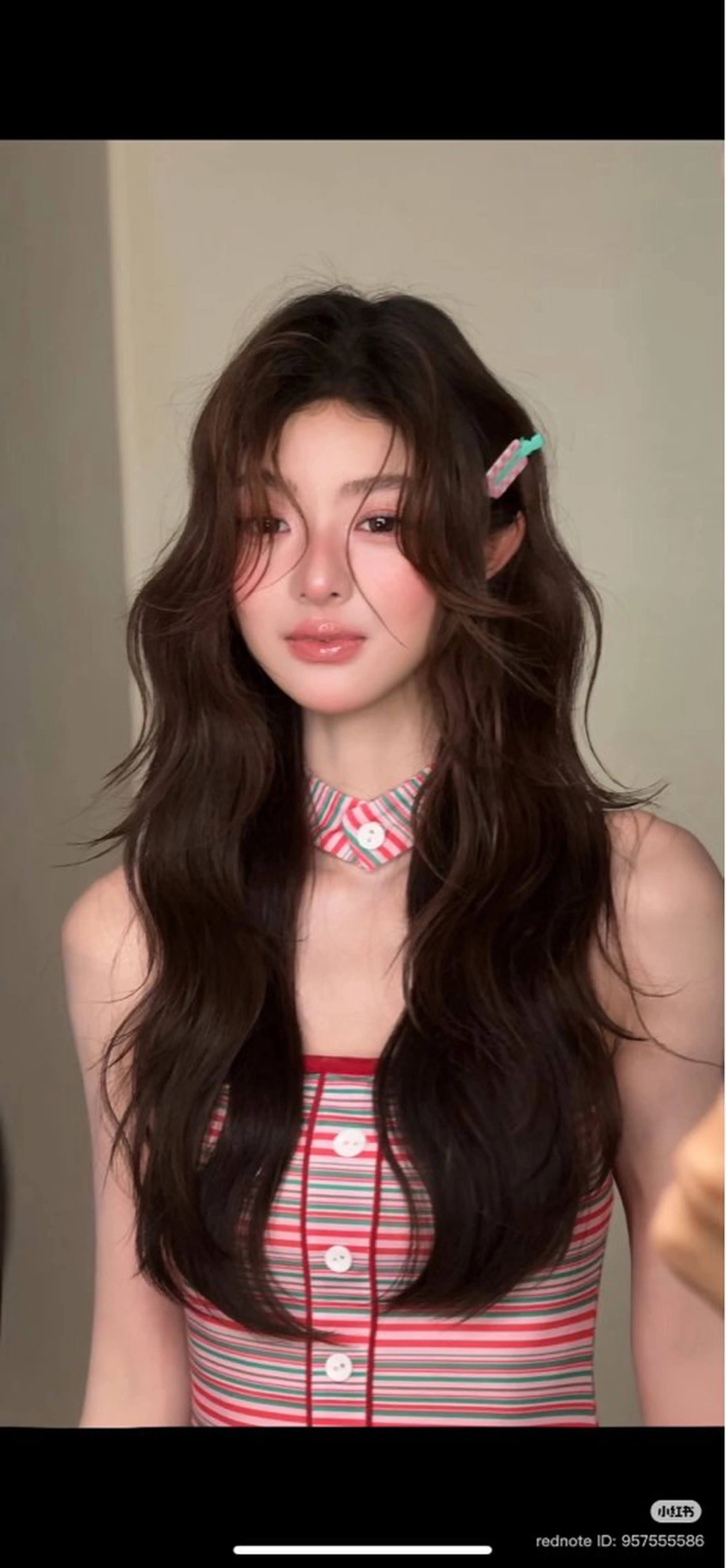 ロング パーマ 韓国風ヘア パーマ コテ巻き風パーマ 🦋にこ🦋のヘアスタイル