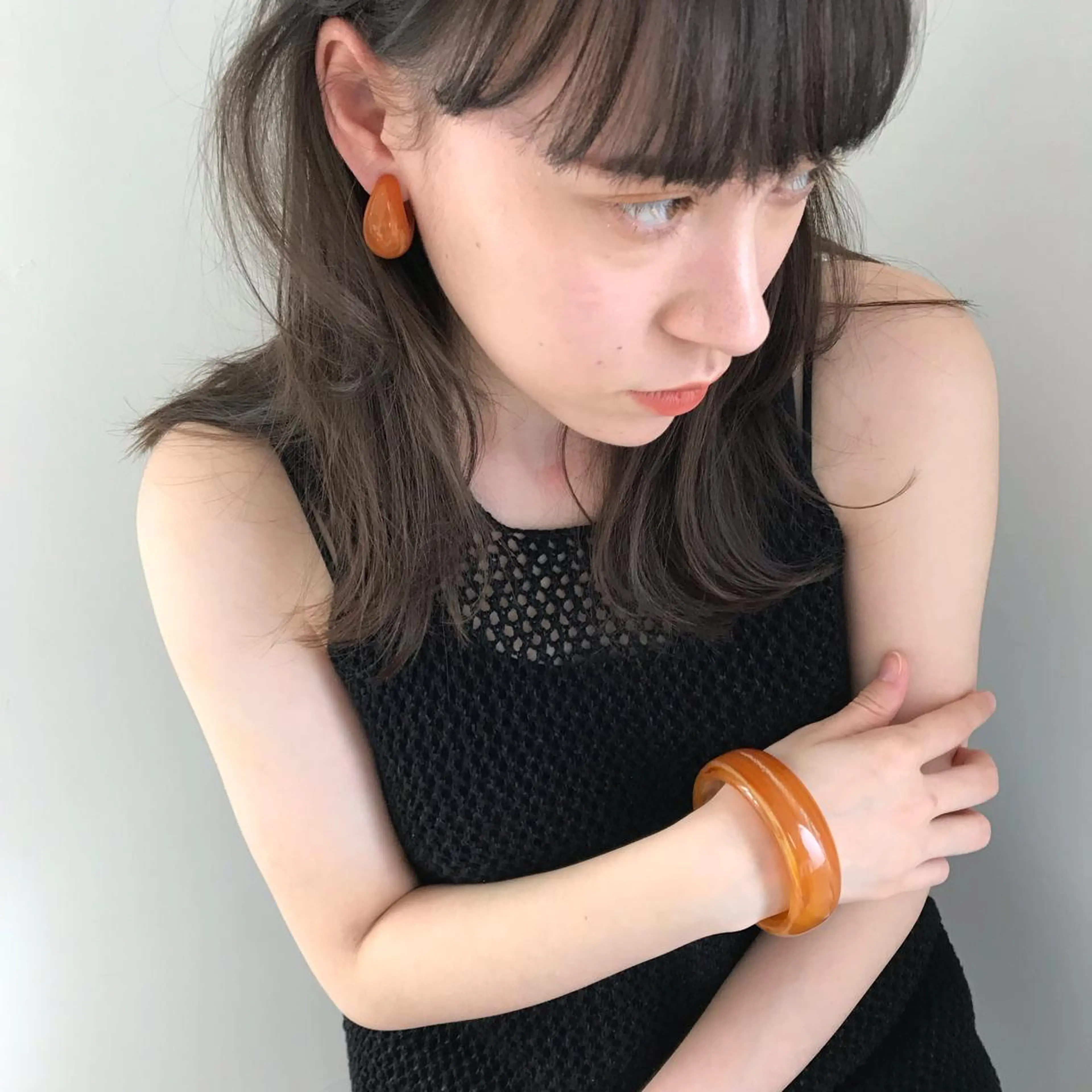 セミロング カラー ヘアアレンジ ヘアカラー 滝島 真帆のヘアスタイル