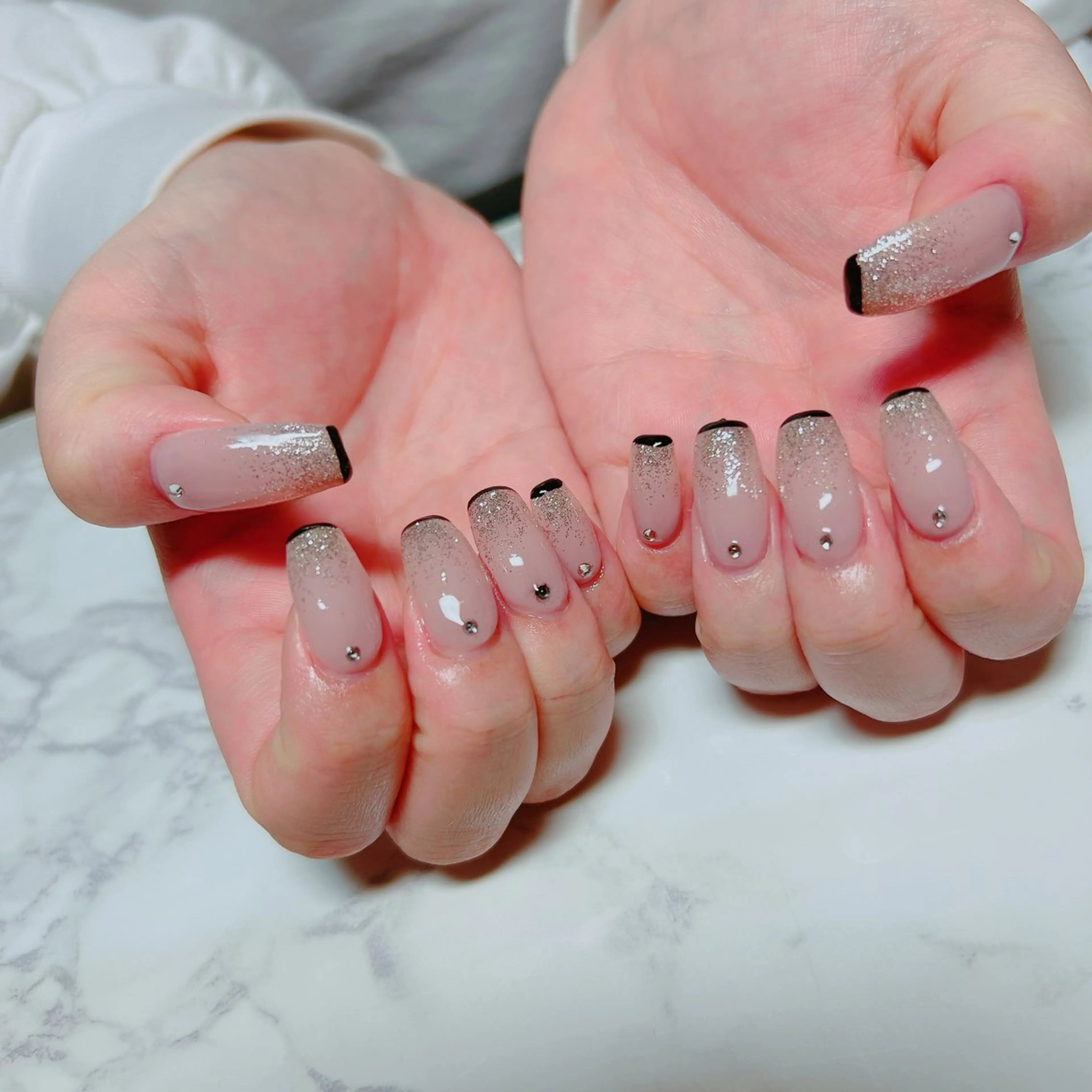 ネイル ラメ(グリッター) ラメグラデーション ハンドネイル たきぐち みちこのネイルデザイン