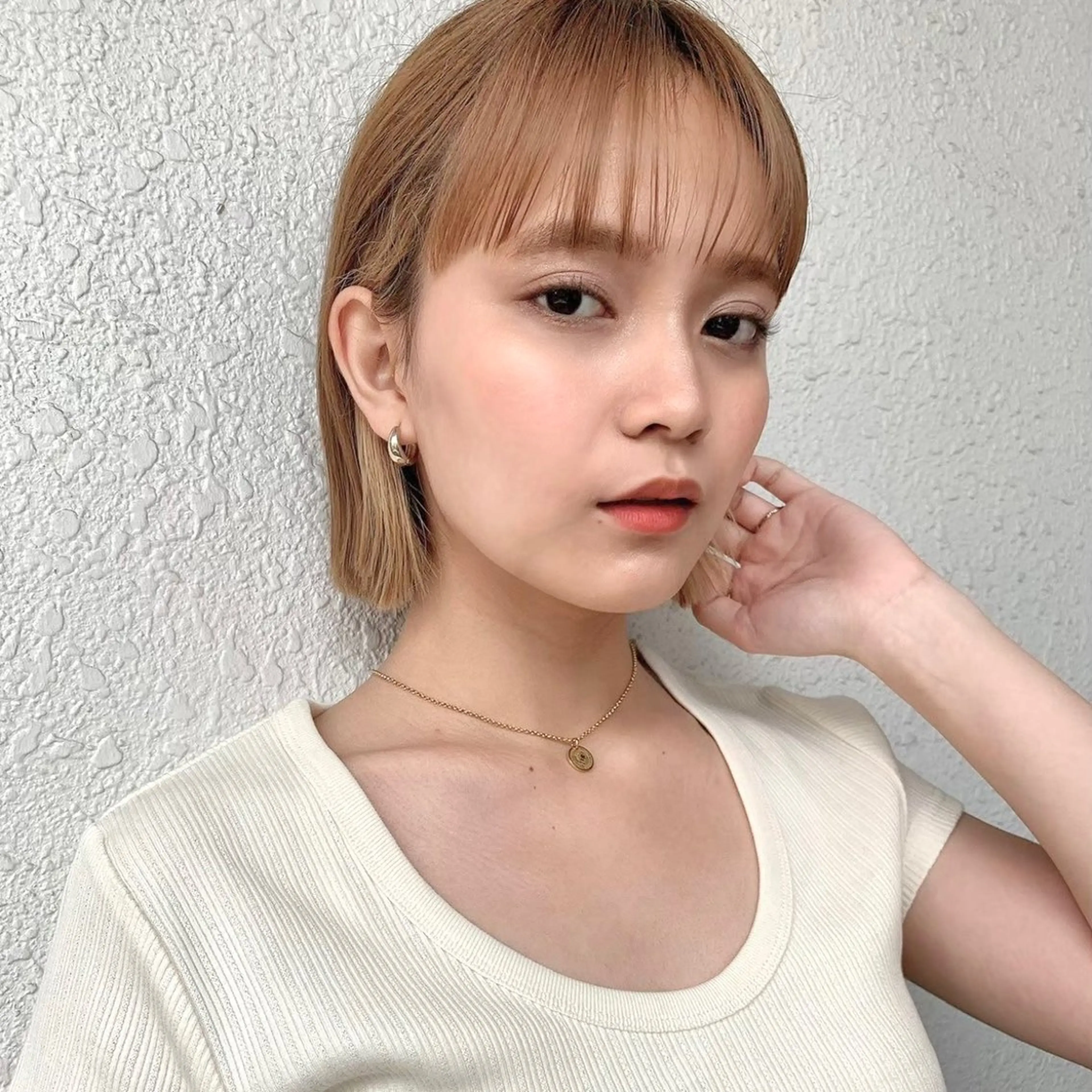 ミディアム カラー 原宿/韓国ボブ /くびれボブ/優希のヘアスタイル