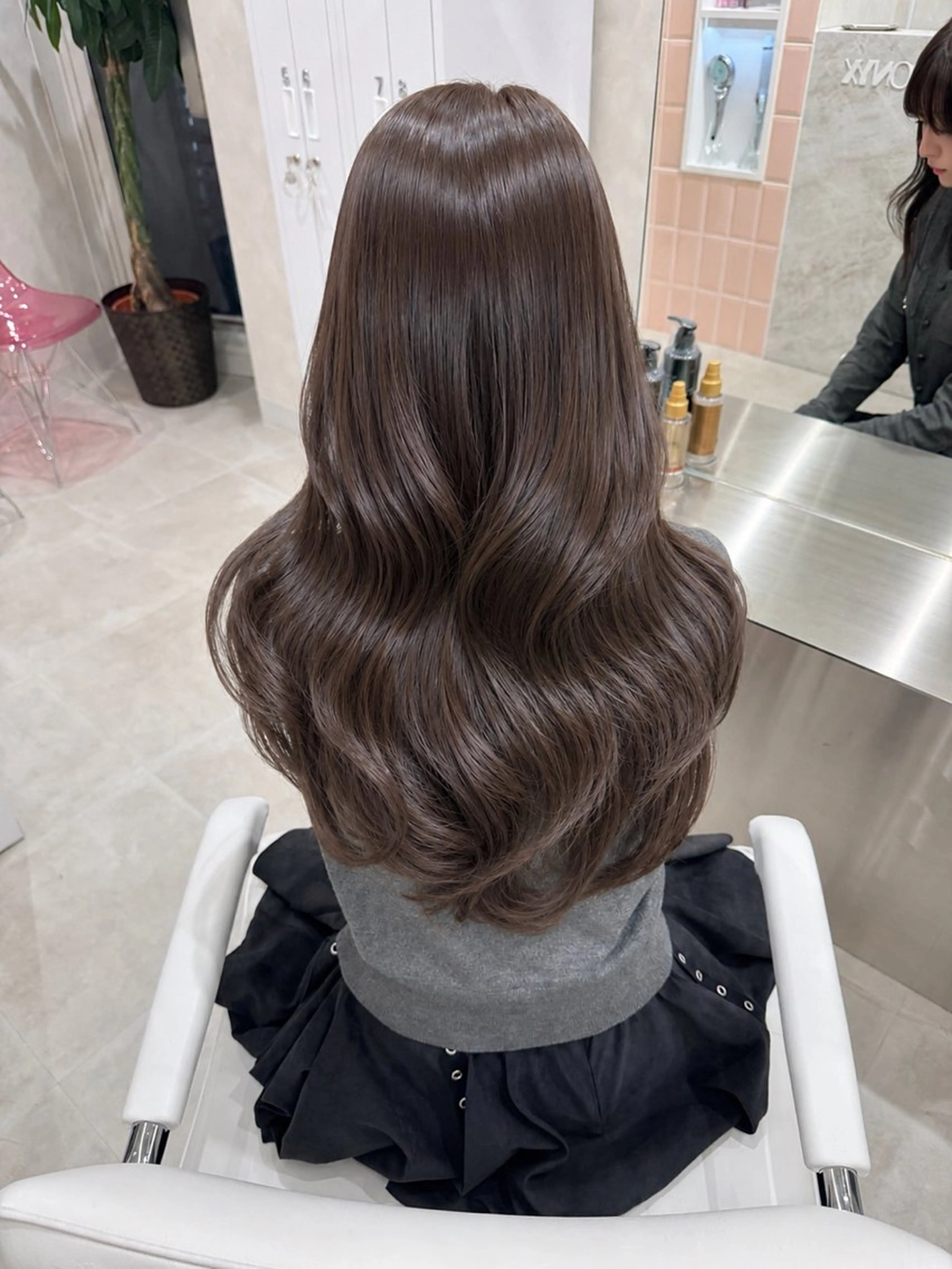 ロング カラー グレージュ ヘアカラー saho😶️️꙳⟡ ミルクティーベージュのヘアスタイル