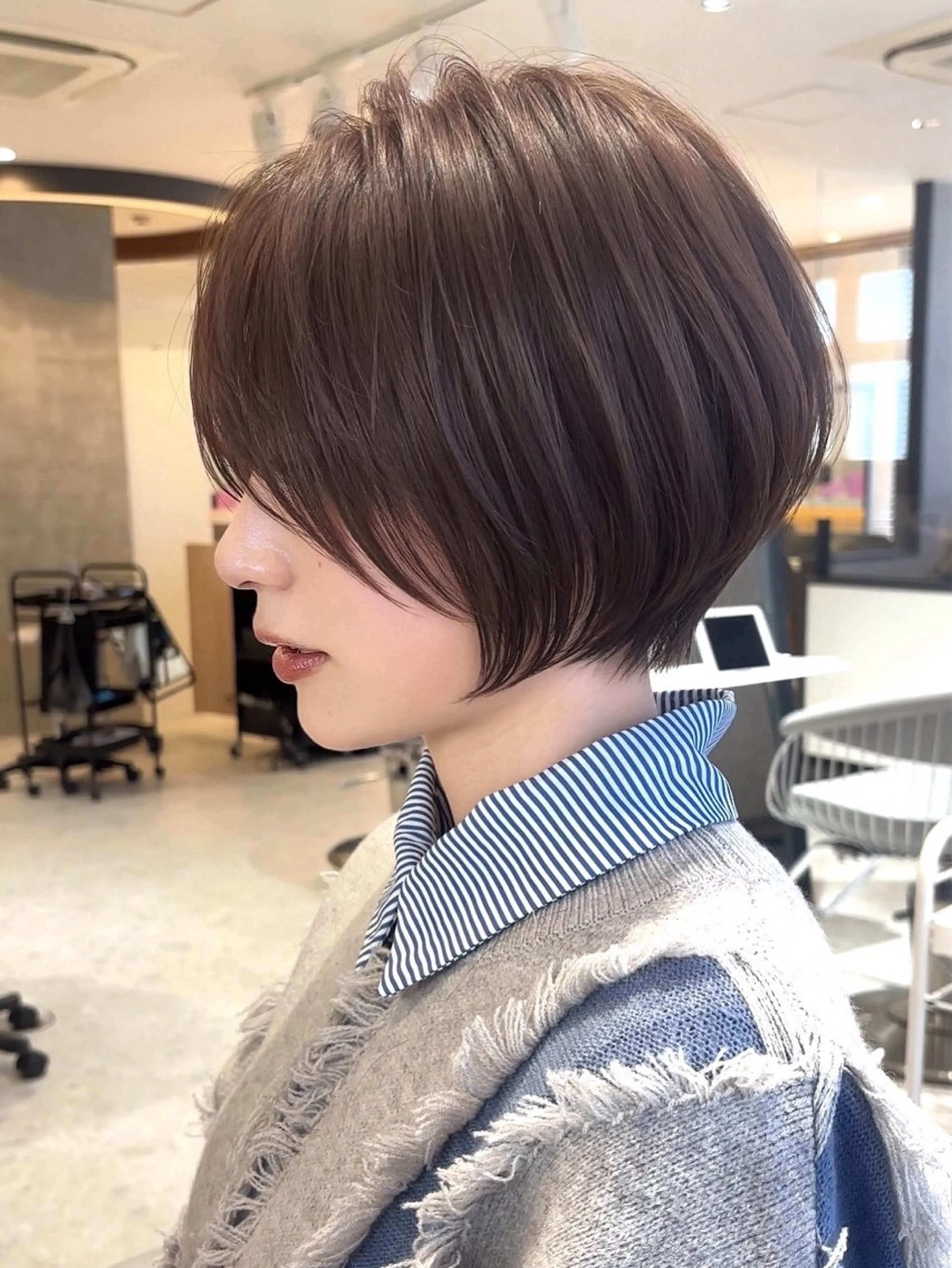 ショート カラー ヘアカラー トリートメント Lond Bloom 天神ショート/ボブのヘアスタイル