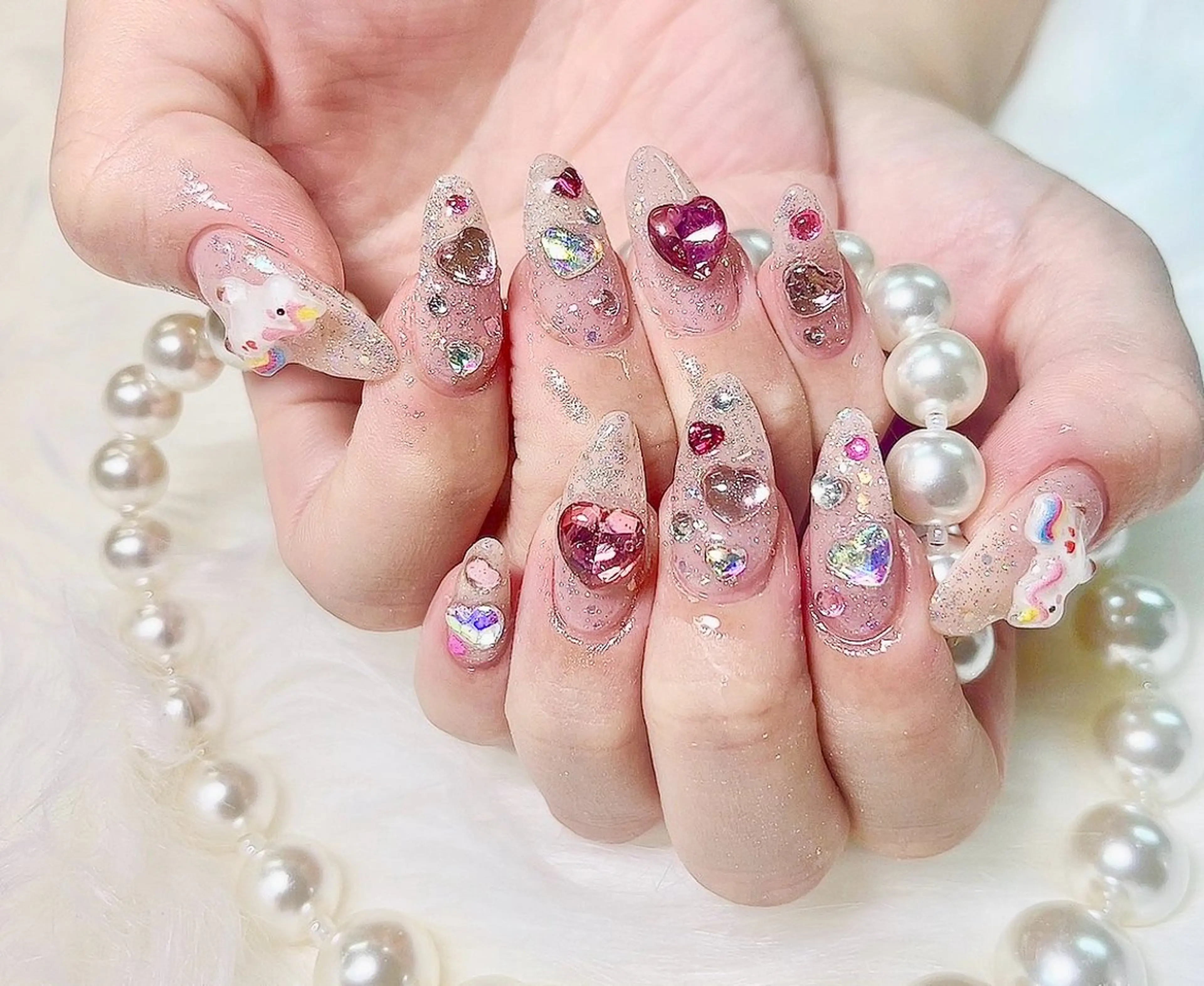 セミロング ハンドネイル Hanaai Salon新宿店のネイルデザイン