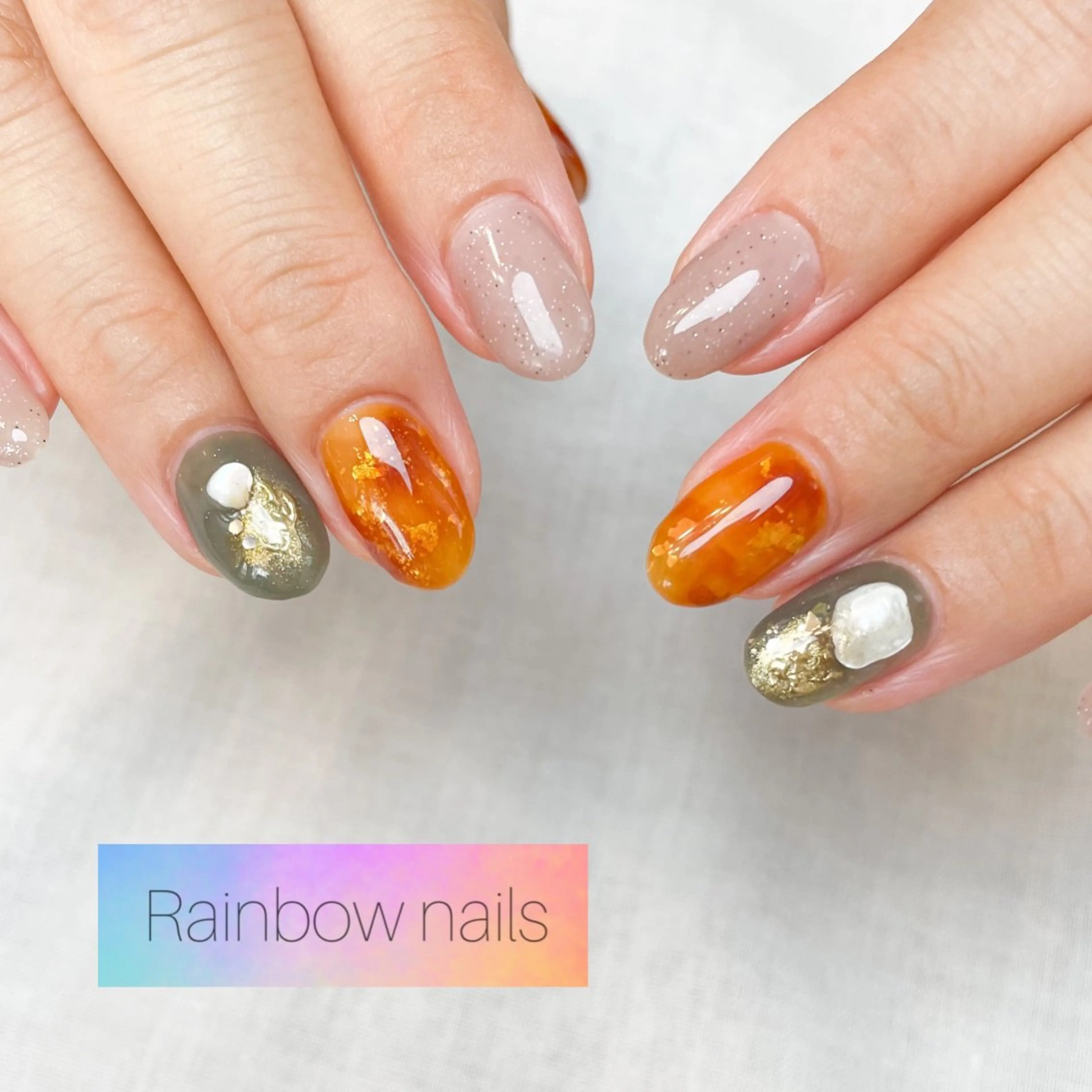 ネイル Rainbow nailsくろちゃんのネイルデザイン
